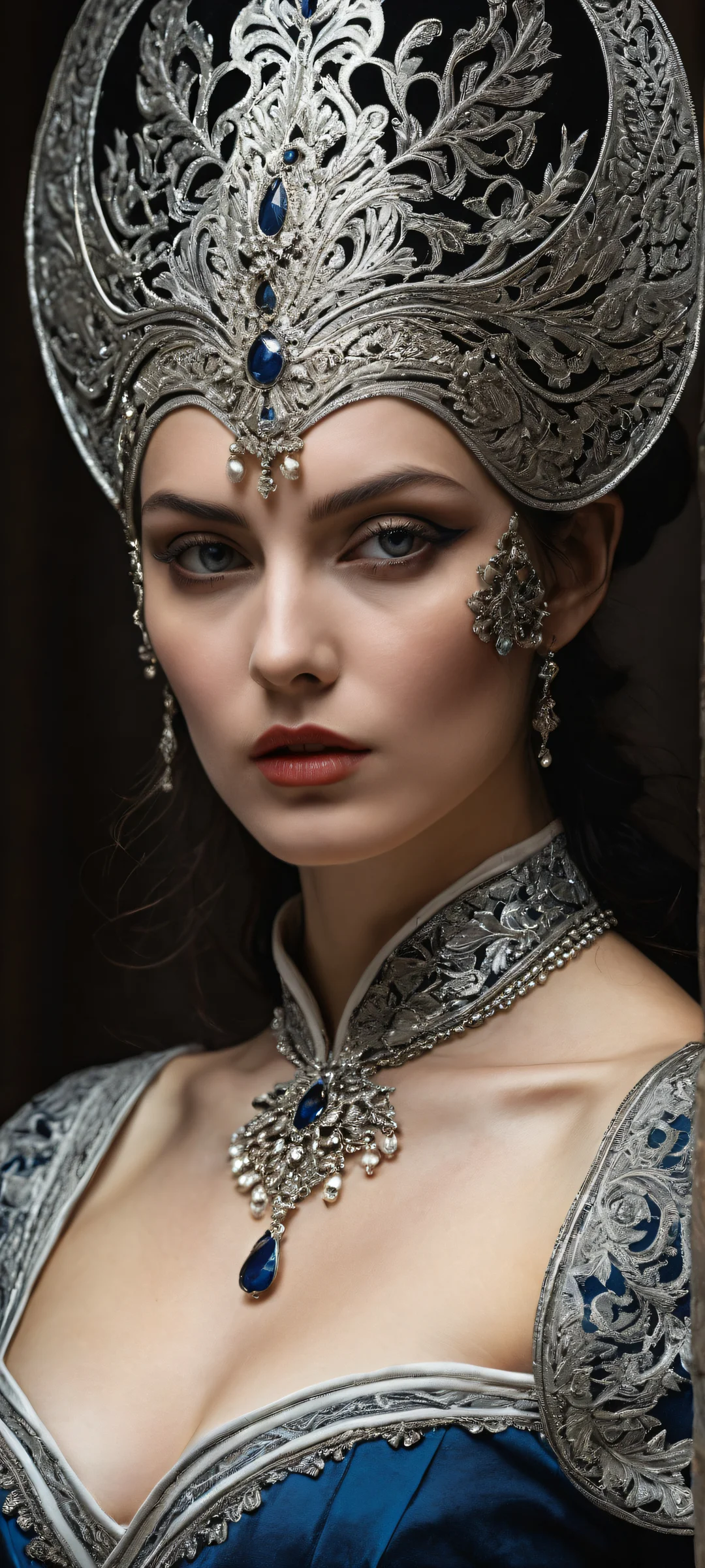 Melancholy Heroine Aesthetic Phone Wallpaper A melancholic 1800s heroine with intricate details and a subtle hint at her troubled past. Perfectly optimized for iPhone/Android home screens.