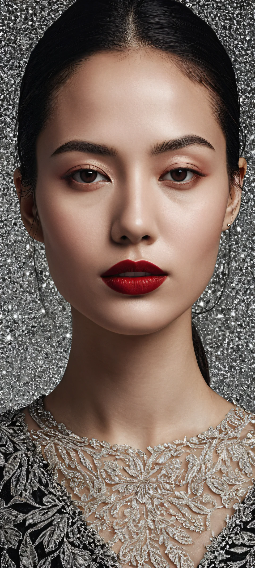 A broken image icon nestled in a sea of maroon, surrounded by iPhone/Android perfection. Faint trollface outline beckons attention.