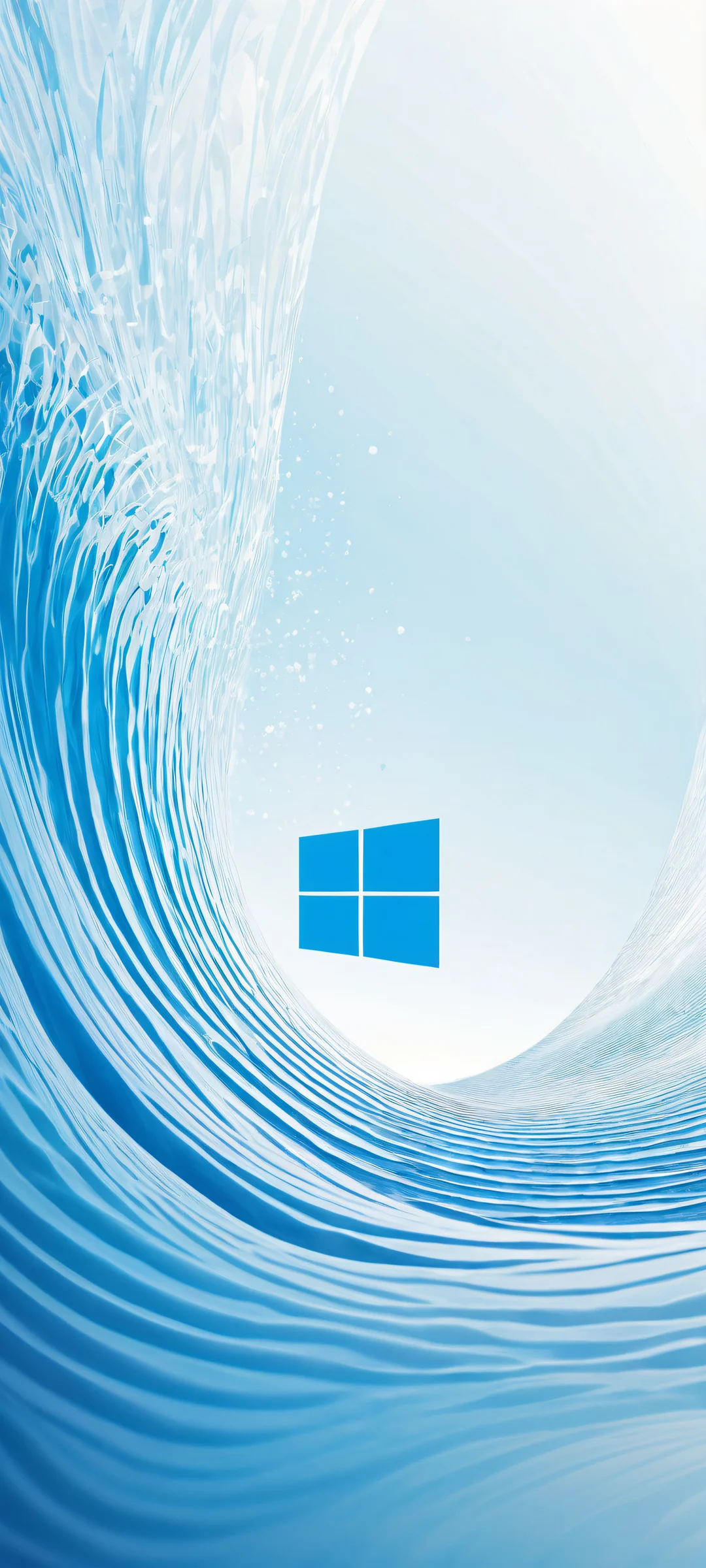 A stunning Microsoft logo artwork on a serene blue background, perfectly optimized for iPhone/Android home screens.