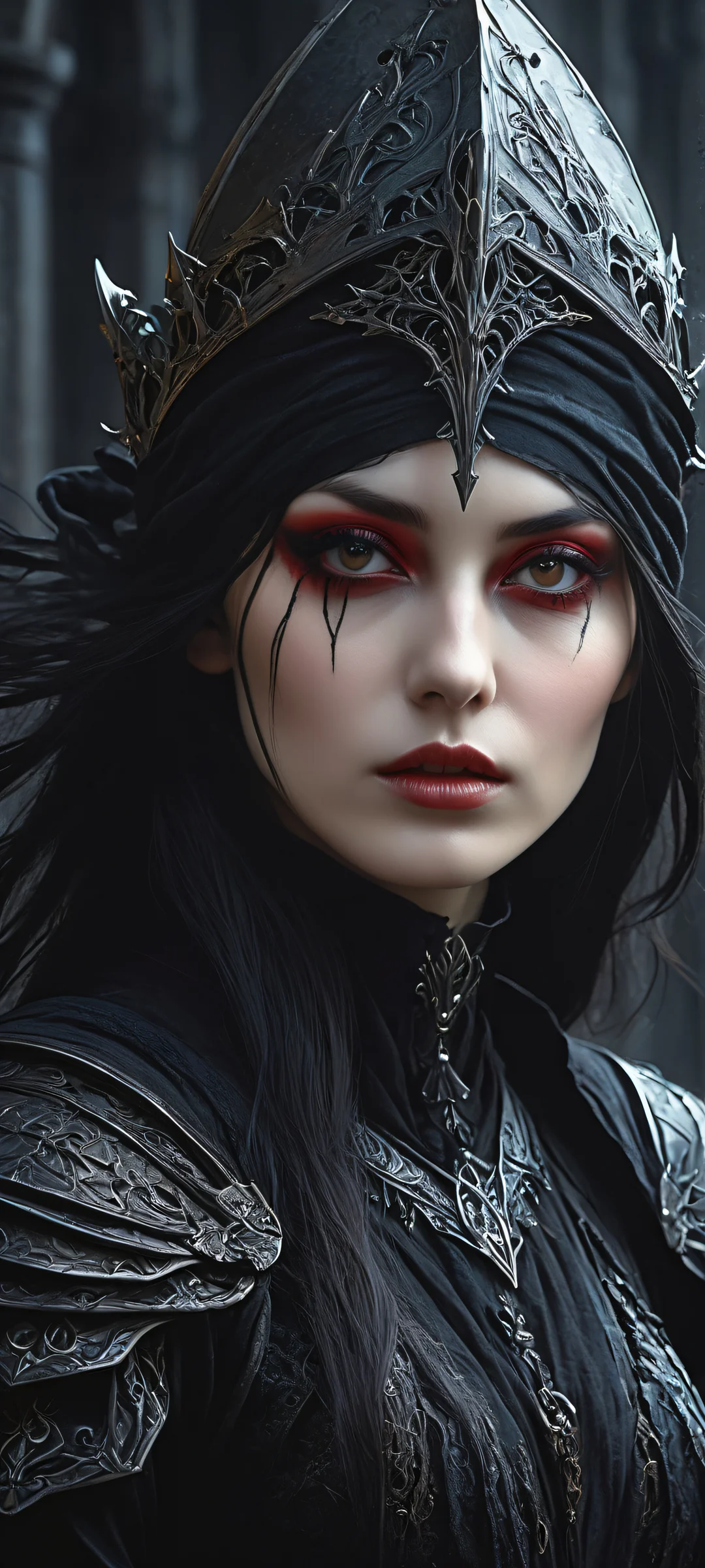 A stunning vertical portrait of an epic oil painting battle scene on iPhone/Android