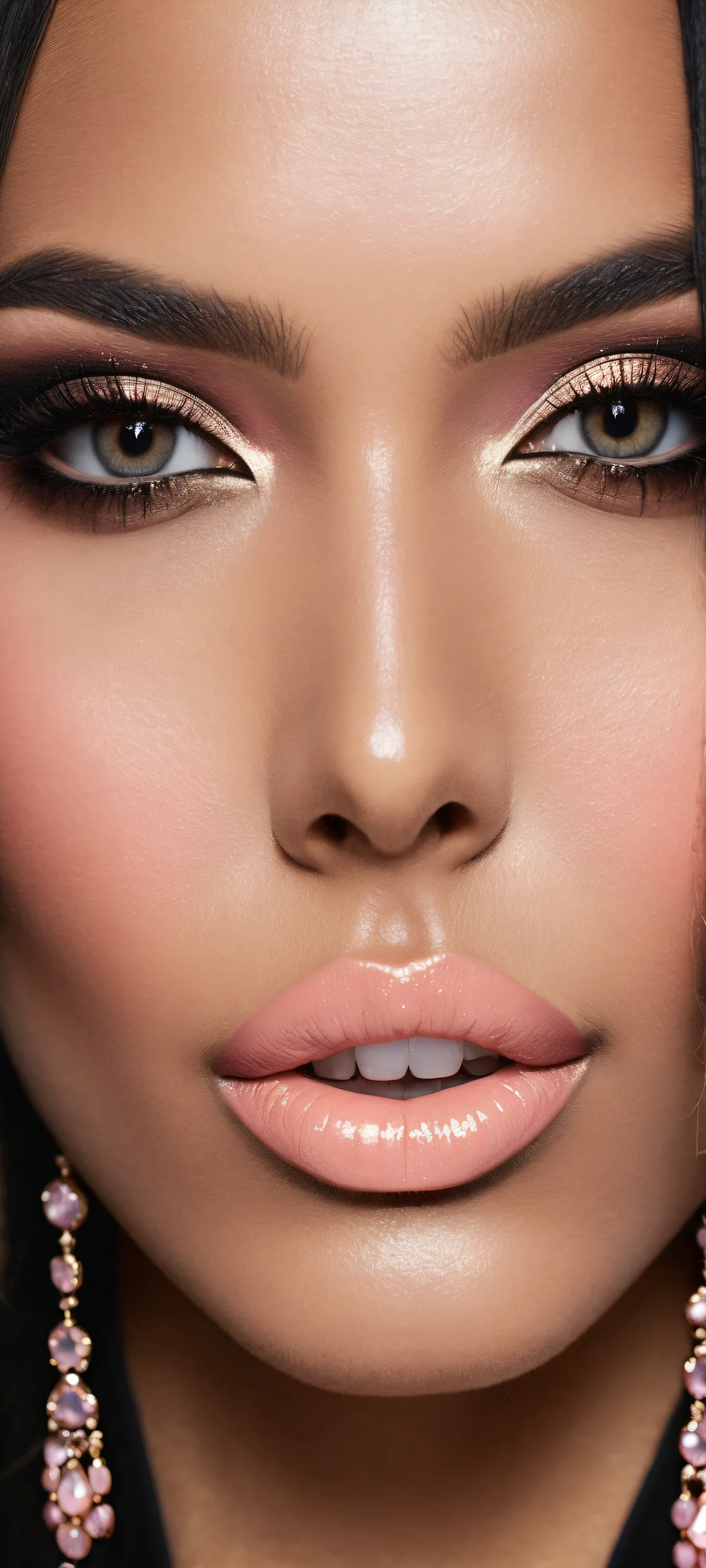 Midnight Beauty QHD Phone Background A breathtaking vertical portrait artwork of a beautiful face on iPhone/Android with insane micro-details.