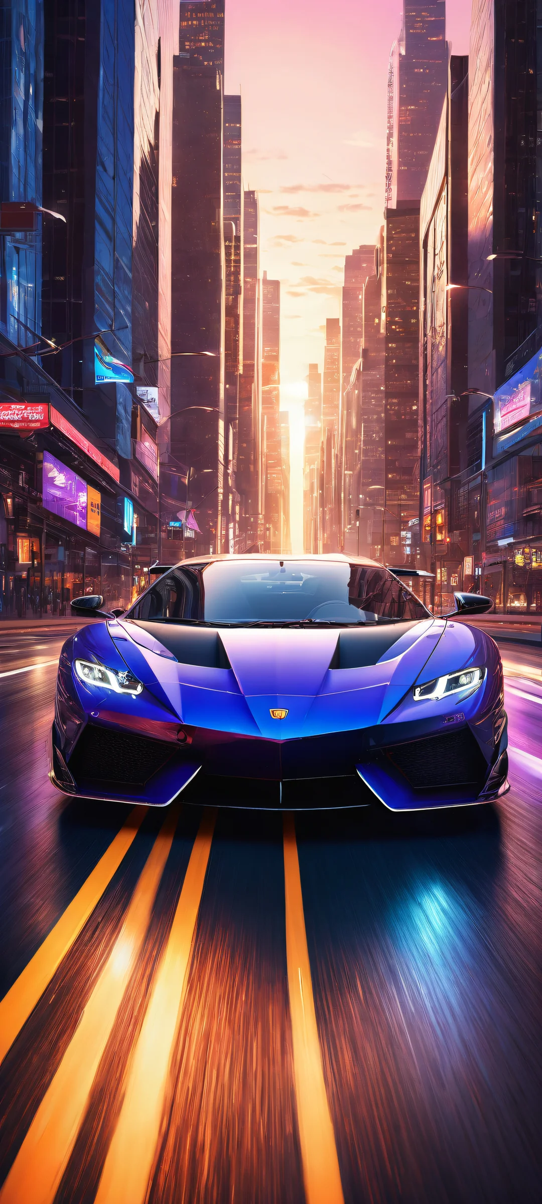 A sleek car in a low-light setting with intricate details, iPhone/Androidのホーム画面に最適.