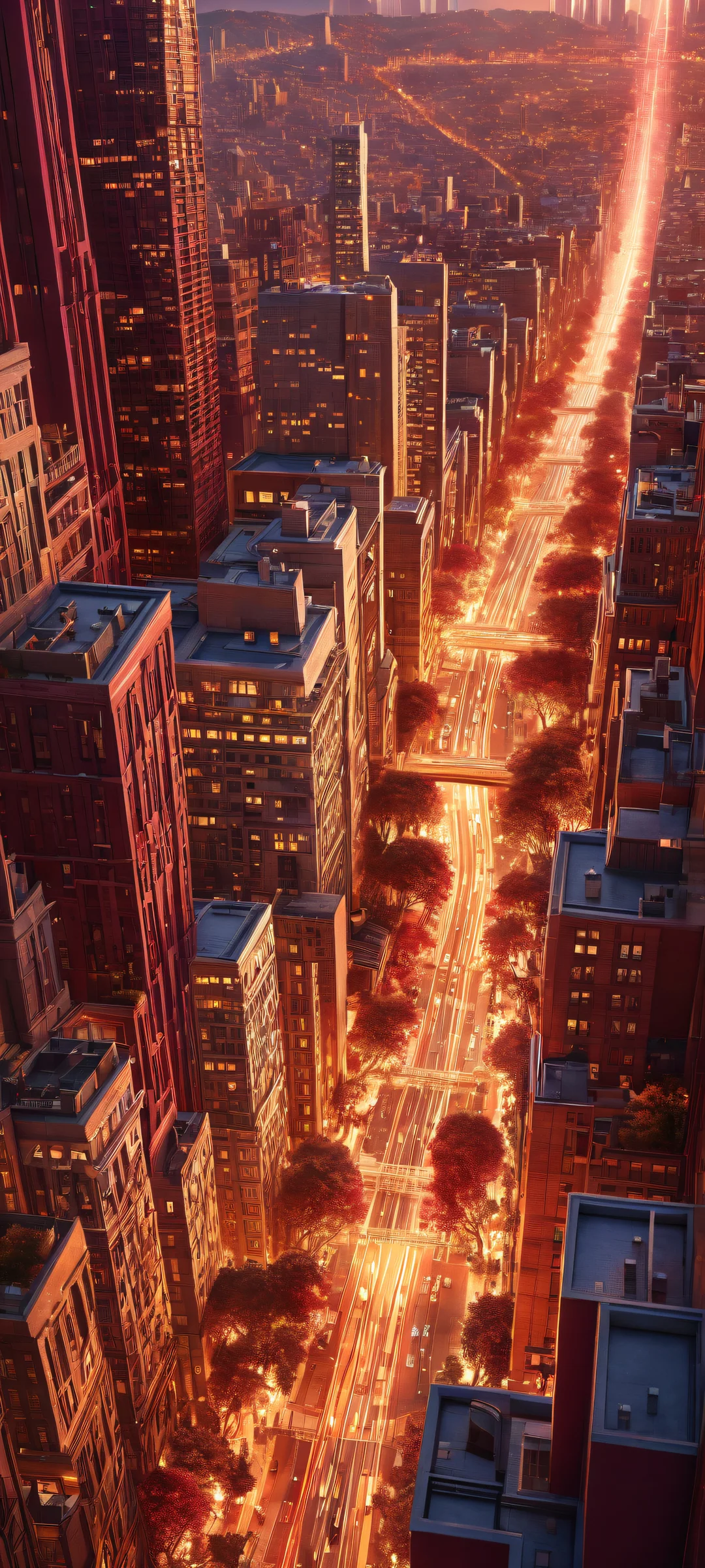 A breathtaking portrait of a miniature cityscape on an iPhone/Android device, with intricate details and ethereal lighting.