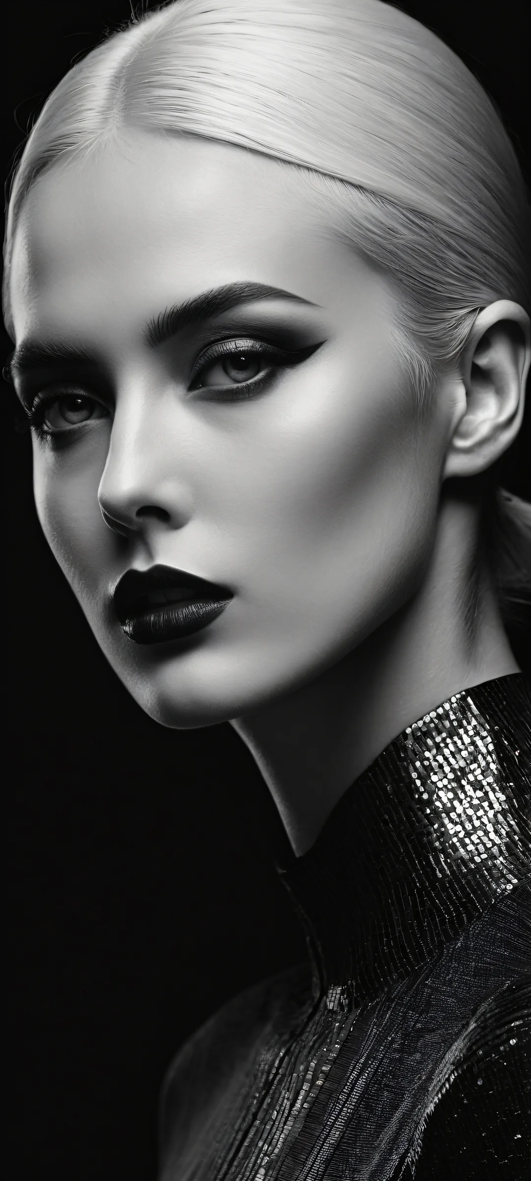 A stunning artwork of minimalist icons on a dark monochrome background, perfect for iPhone and Android home screens.