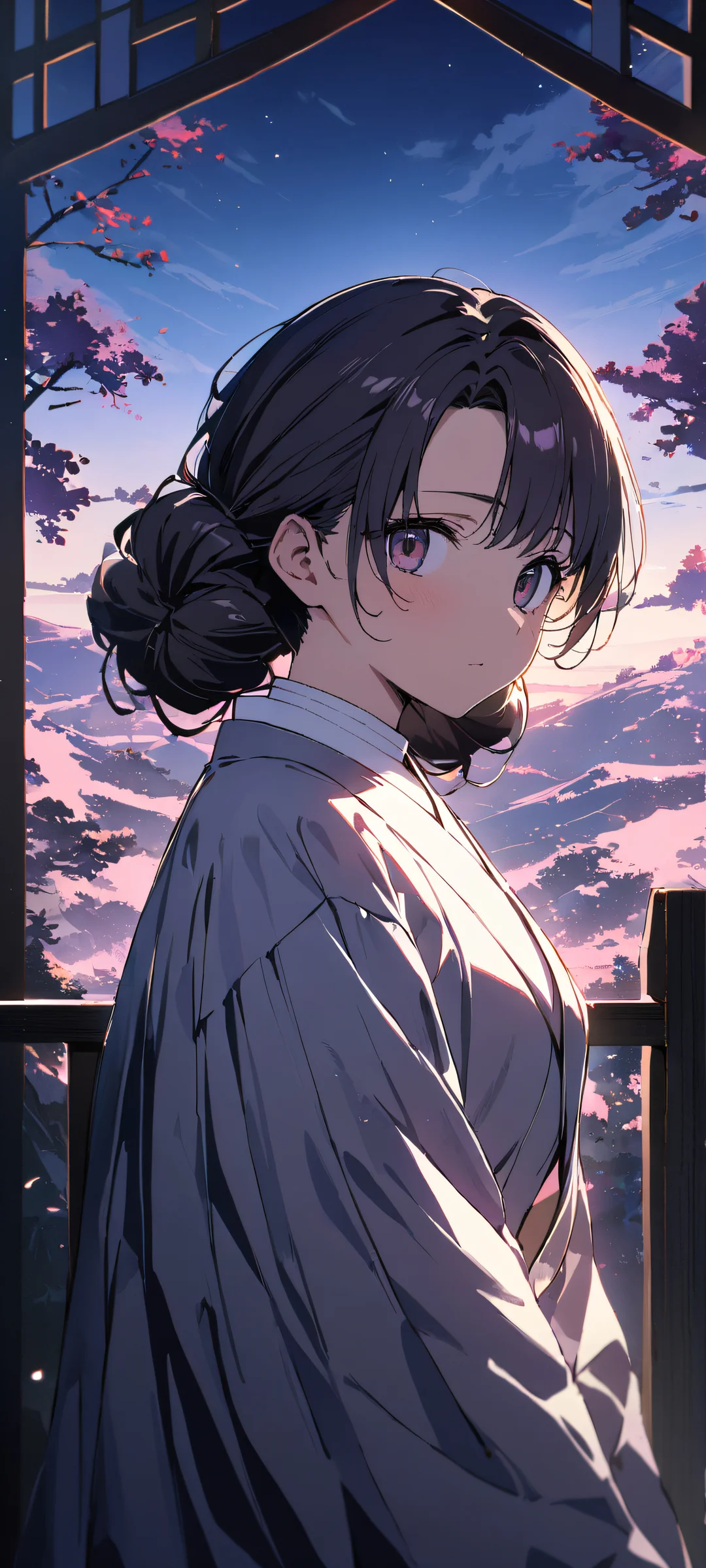 Mitsuri Kocho from Demon Slayer looking directly at the viewer on a bright and airy background, perfectly optimized for iPhone/Android home screens.