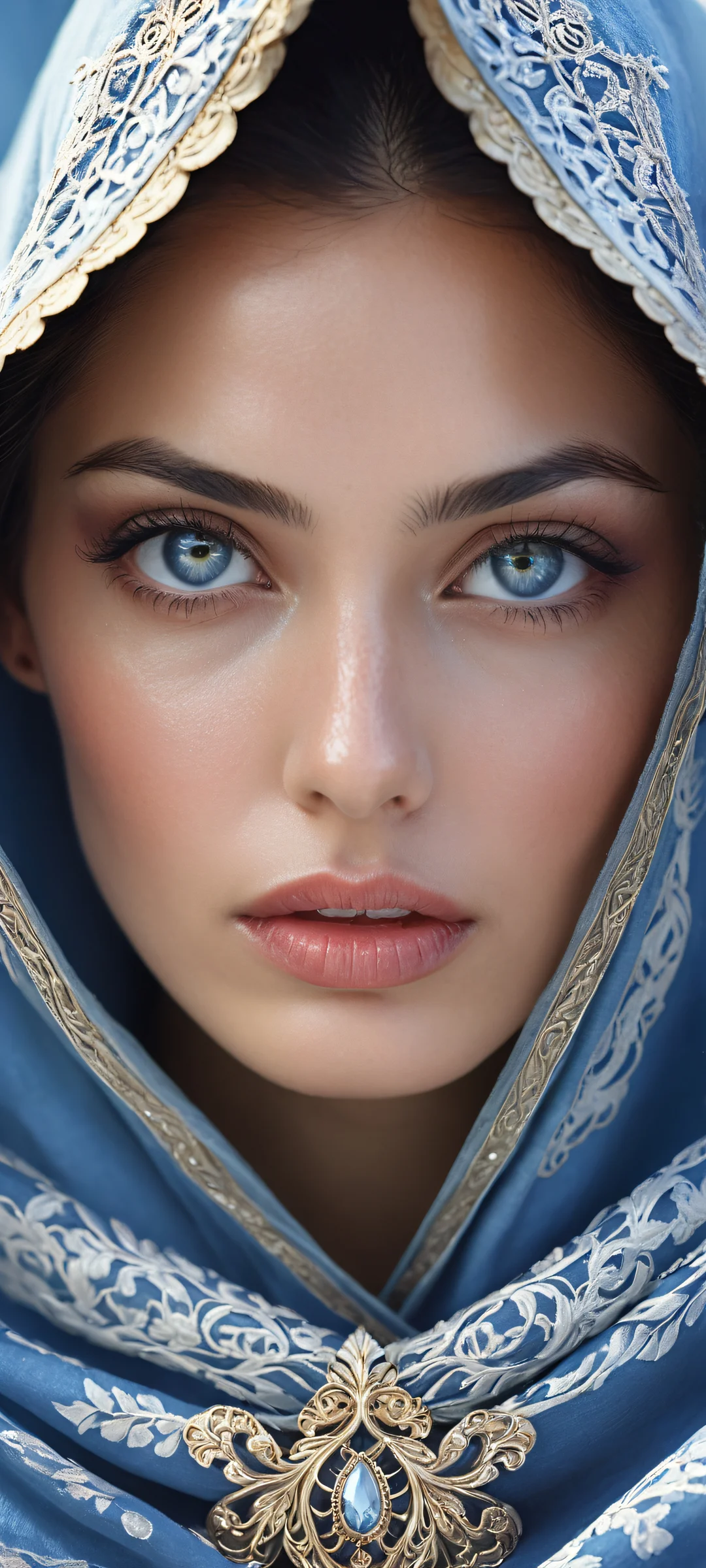 iPhone/Android compatible wallpaper featuring a mystifying maiden with intricate details and ethereal lighting.