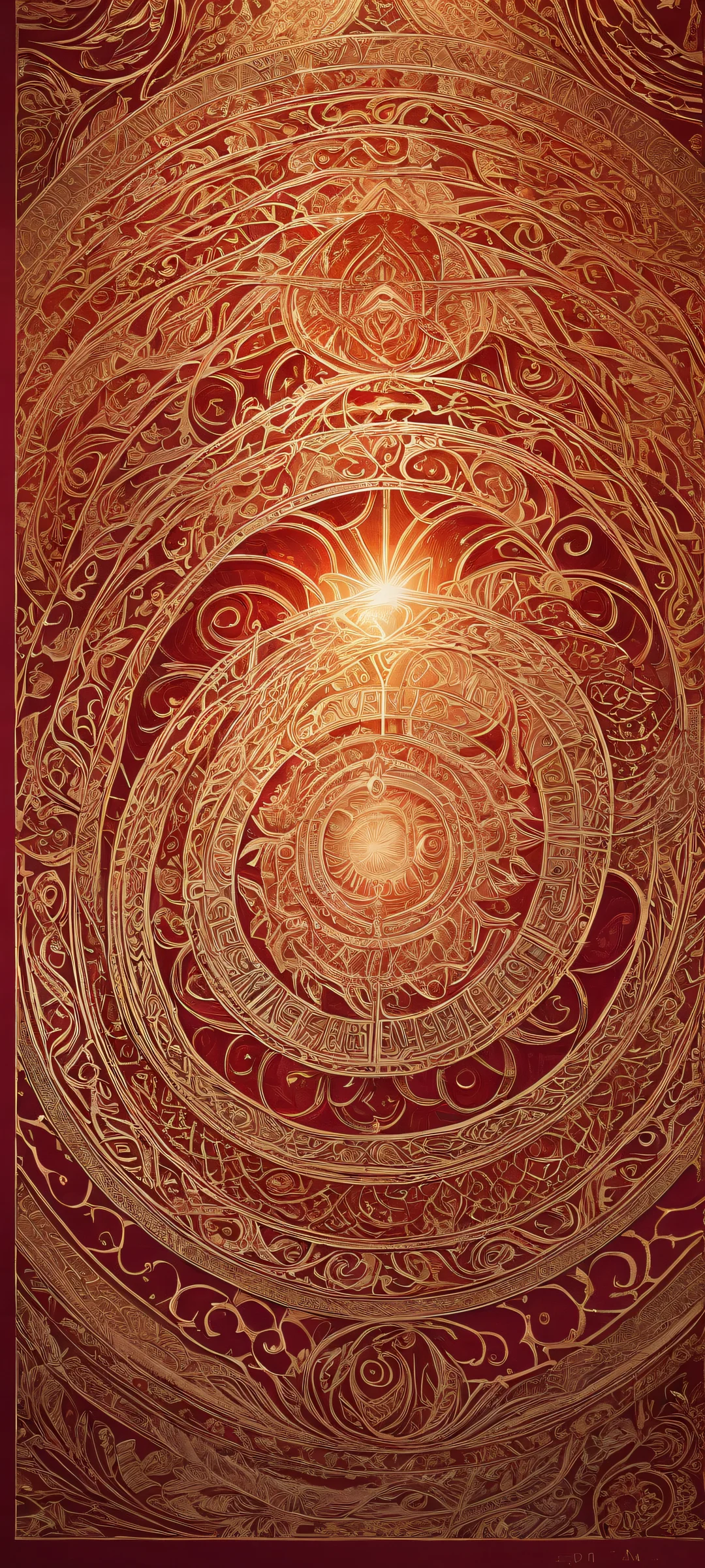 iPhone/Android wallpaper featuring an ancient scroll with intricate details and mysterious vortex patterns.