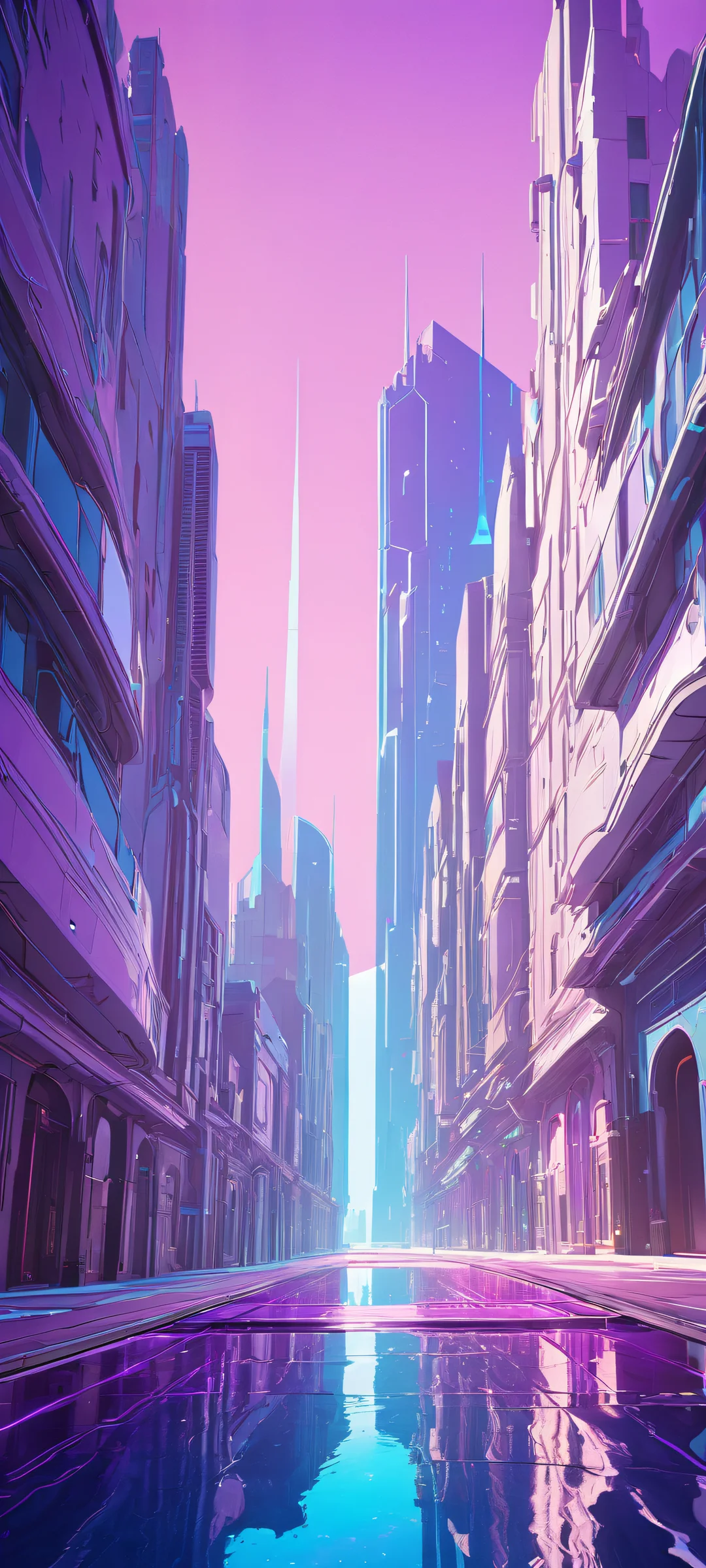 iPhone and Android mobile wallpaper featuring a stunning digital artwork of a mysterious portal in a futuristic cityscape, ホーム画面に完全に最適化.