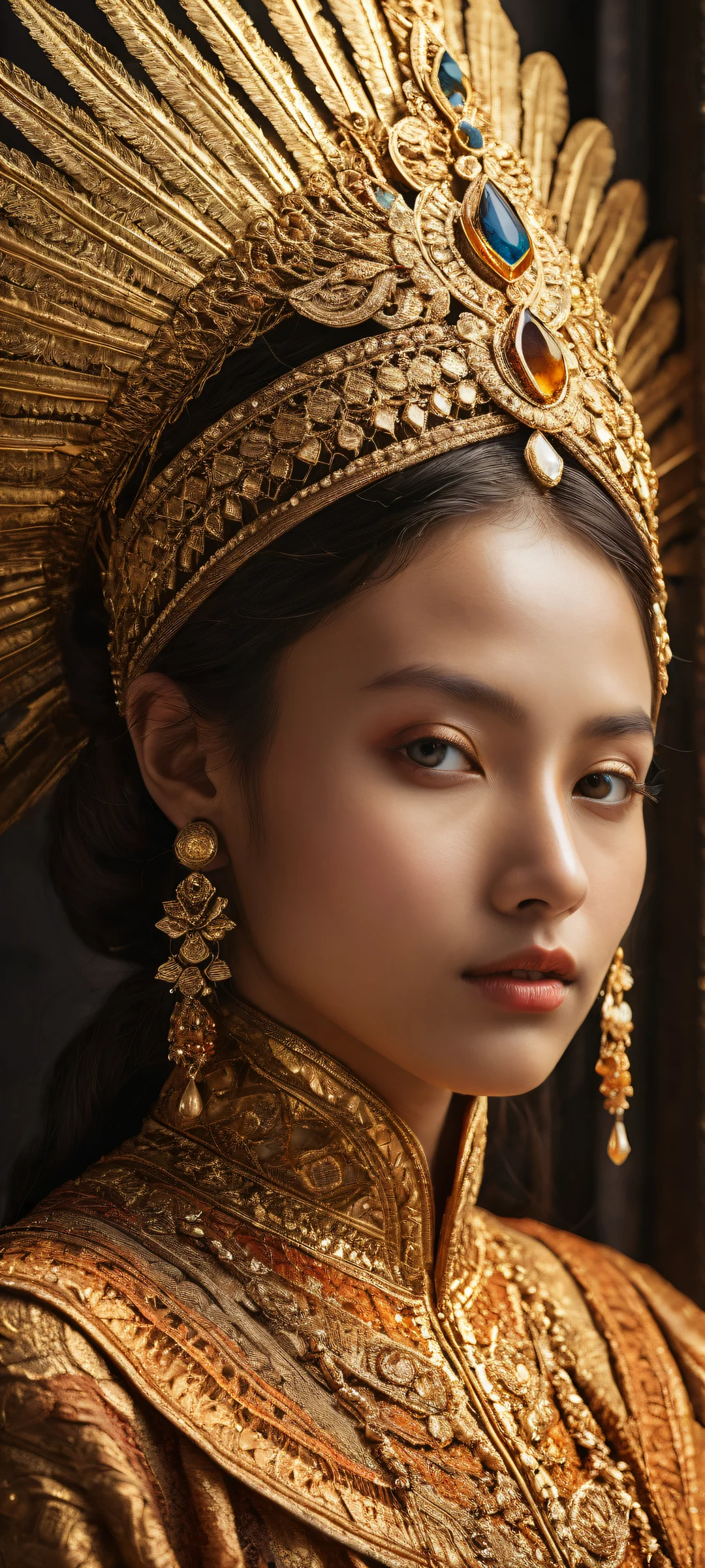 A breathtaking vertical portrait of a young girl with intricate micro-details, perfectly optimized for iPhone/Android home screens.