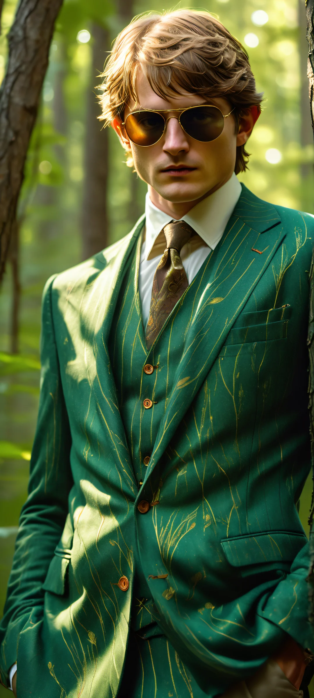 Ethereal portrait of Link in a mystical forest with iPhone/Android.