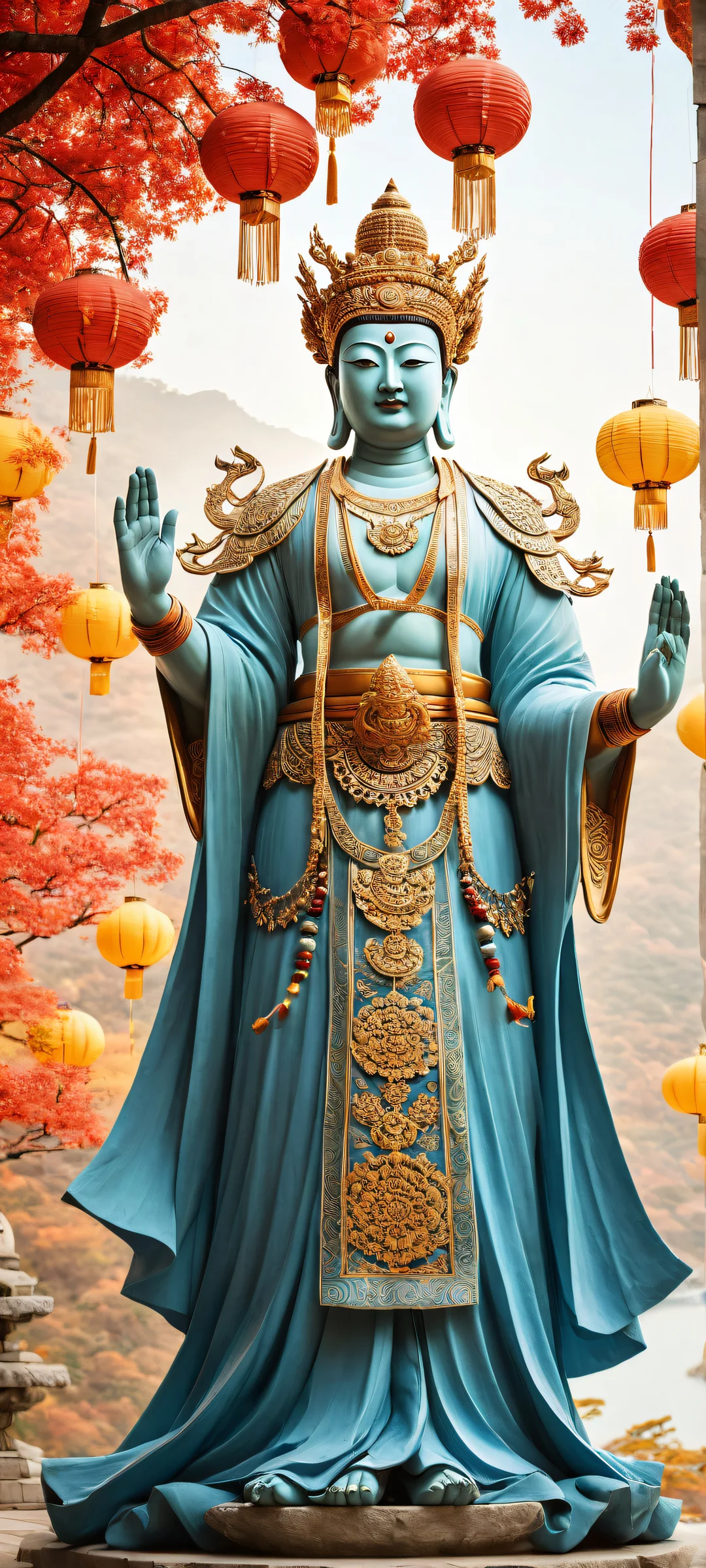 iPhone and Android users will be mesmerized by this breathtaking vertical portrait artwork of a majestic Dol hareubang statue, surrounded by a serene Korean landscape.