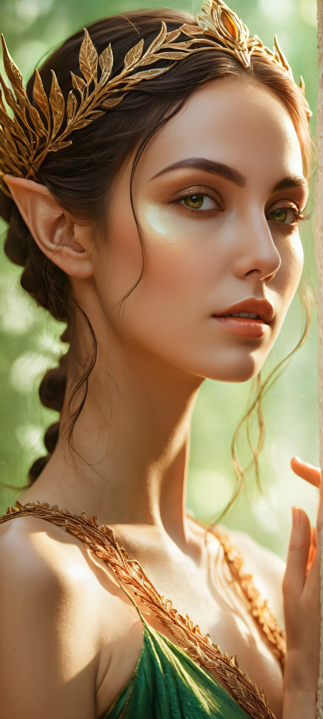 A mystical elf girl weaving a magical spell on an iPhone or Android device. Perfect for your phone's home screen.