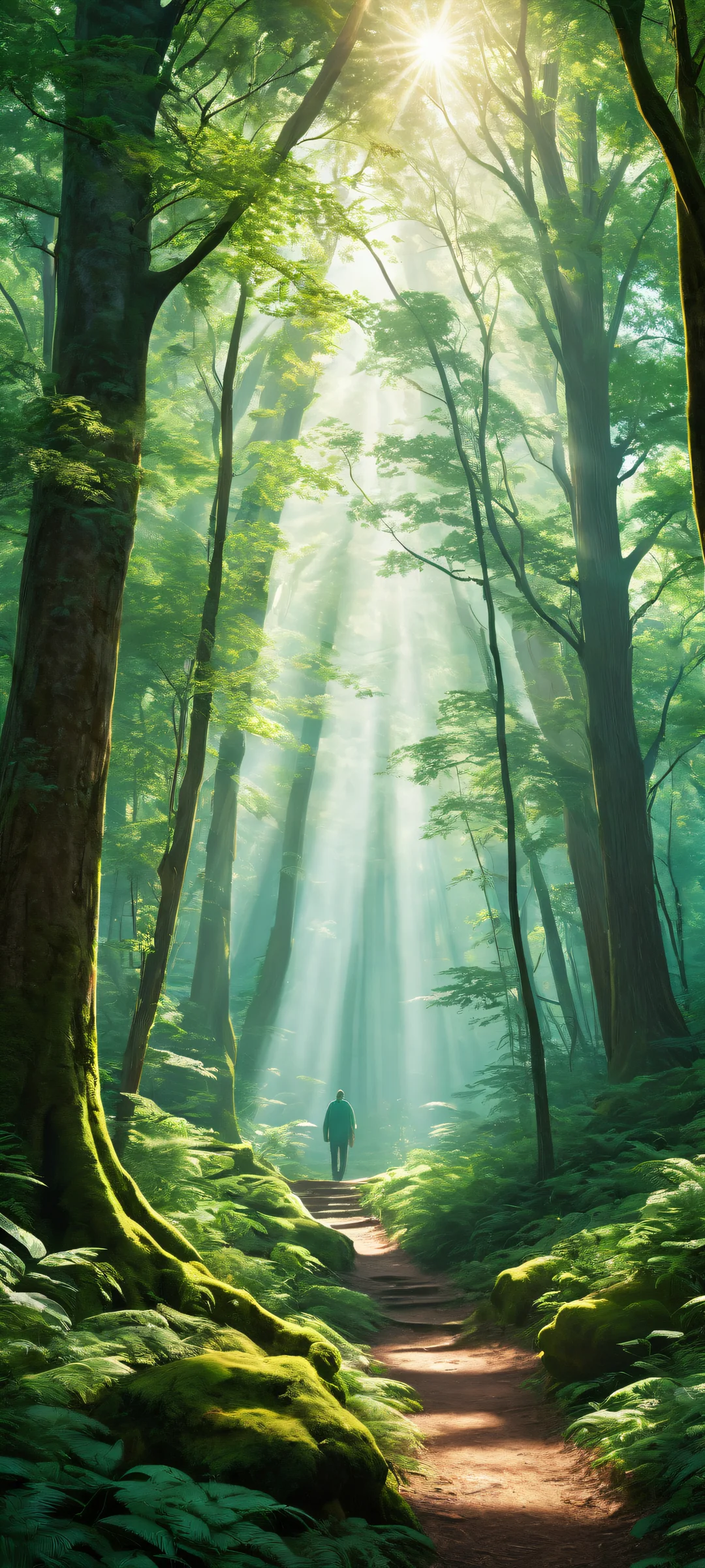 A majestic couple amidst a mystical forest, perfectly optimized for iPhone and Android home screens.