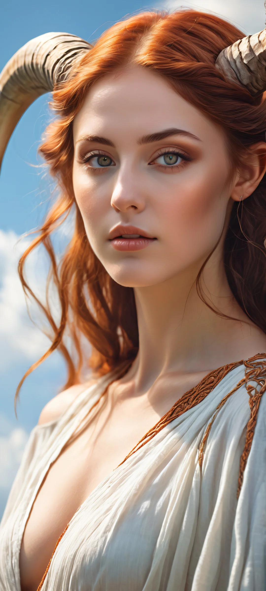 A mystical maiden lost in thought, perfectly optimized for iPhone and Android home screens.