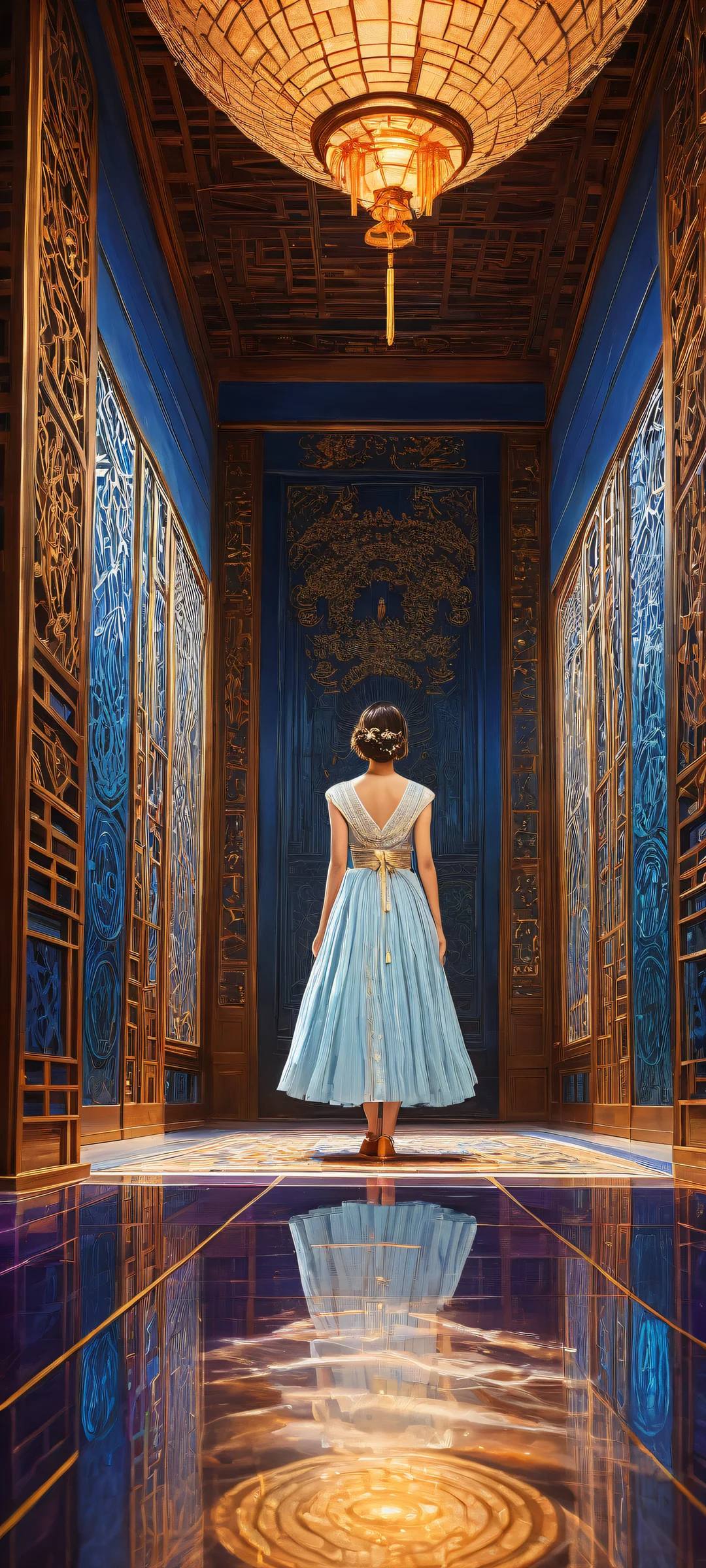 iPhone/Android users will be mesmerized by this breathtaking portrait of Chihiro's spirit, set against a rich, dark background with intricate micro-details and ethereal lighting.