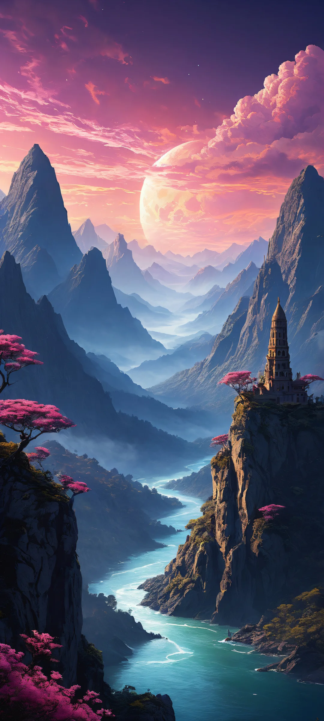 iPhone and Android users will be mesmerized by this breathtaking digital artwork featuring mystical creatures amidst swirling mists and ethereal whispers. Perfect for Dark Mode enthusiasts!