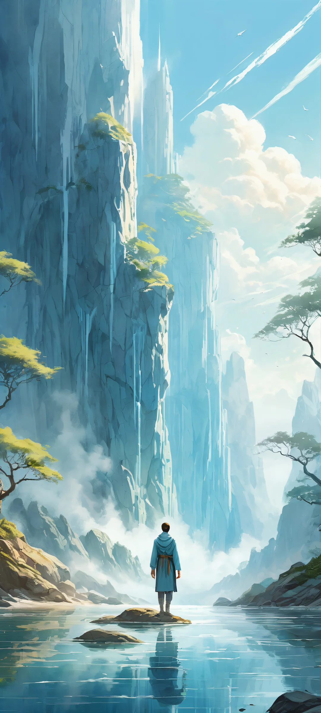 iPhone and Android users can add this breathtaking mystical world vertical portrait artwork to their home screens, featuring a stunning award-winning digital art design with ethereal lighting, radiant colors, and brilliant highlights.