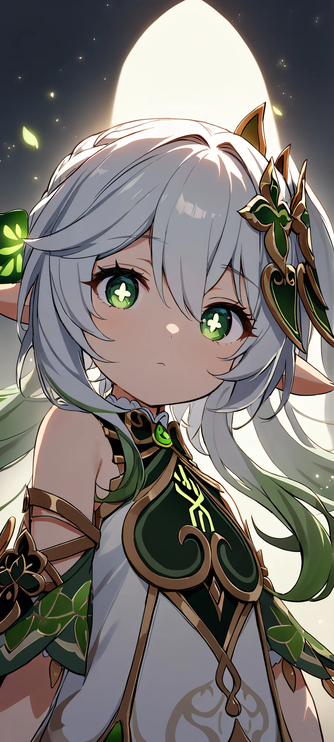 A captivating portrait of Nahida from Genshin Impact on an iPhone/Android device, perfectly optimized for home screens.