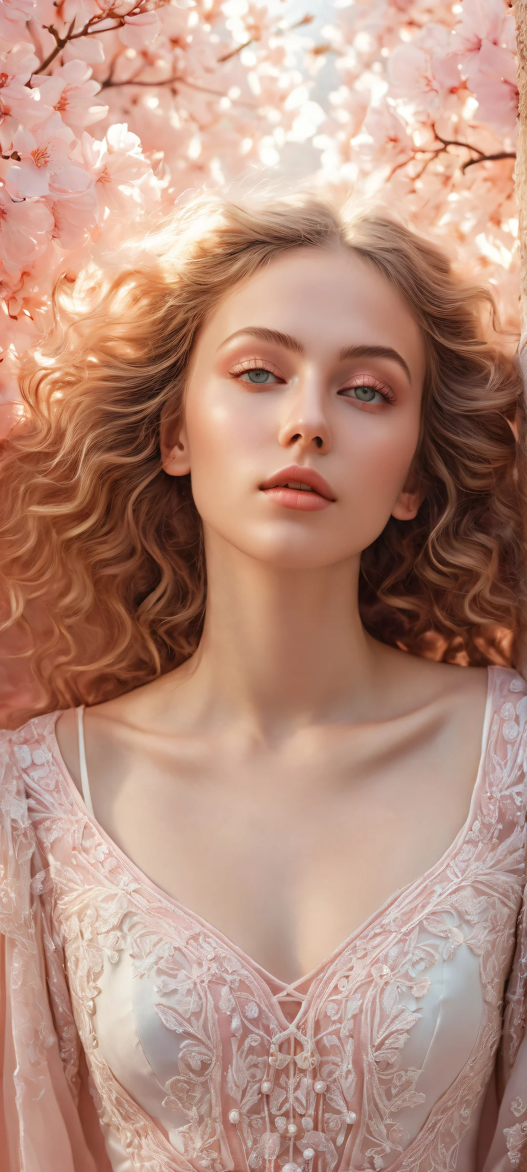 Elegant portrait of Nastya on iPhone/Android with stunning details and serene atmosphere, perfect for home screen decoration.