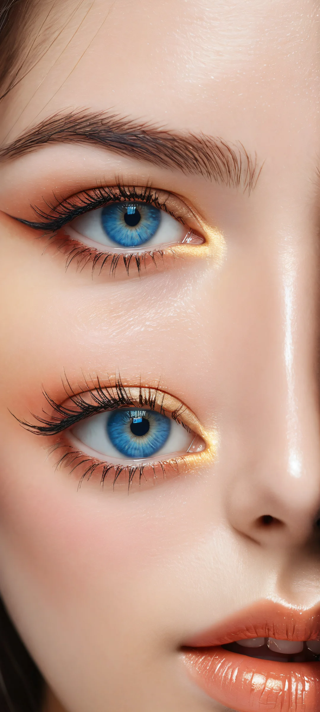 Ethereal portrait of Nayuki Itaru with striking blue eyes, Perfectamente optimizado para pantallas de inicio de iPhone y Android..