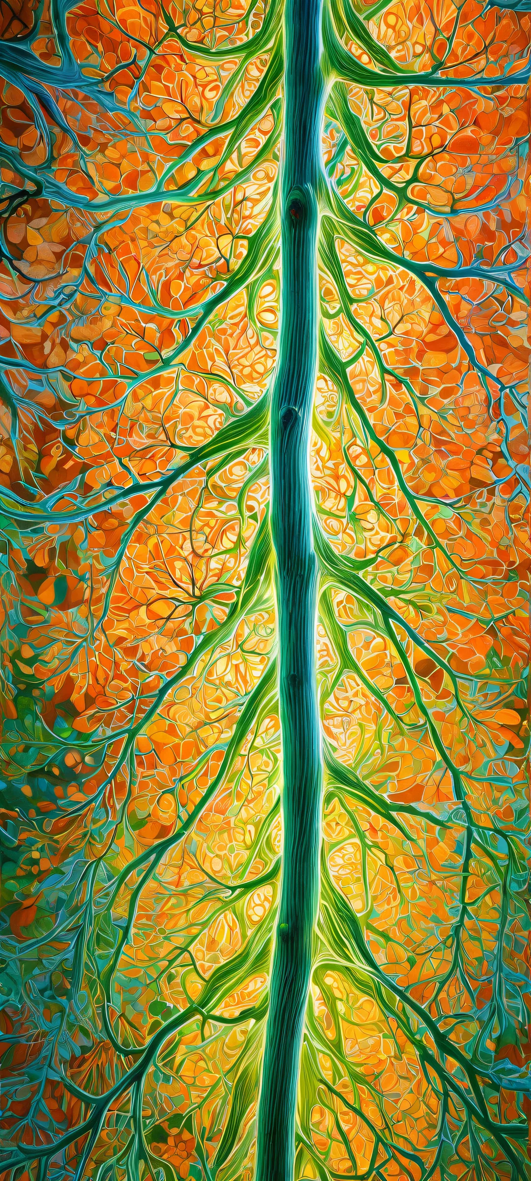 iPhone/Android users, immerse yourself in this stunning digital artwork of Neural flora, dendrites and synapses, perfectly optimized for your mobile home screen.