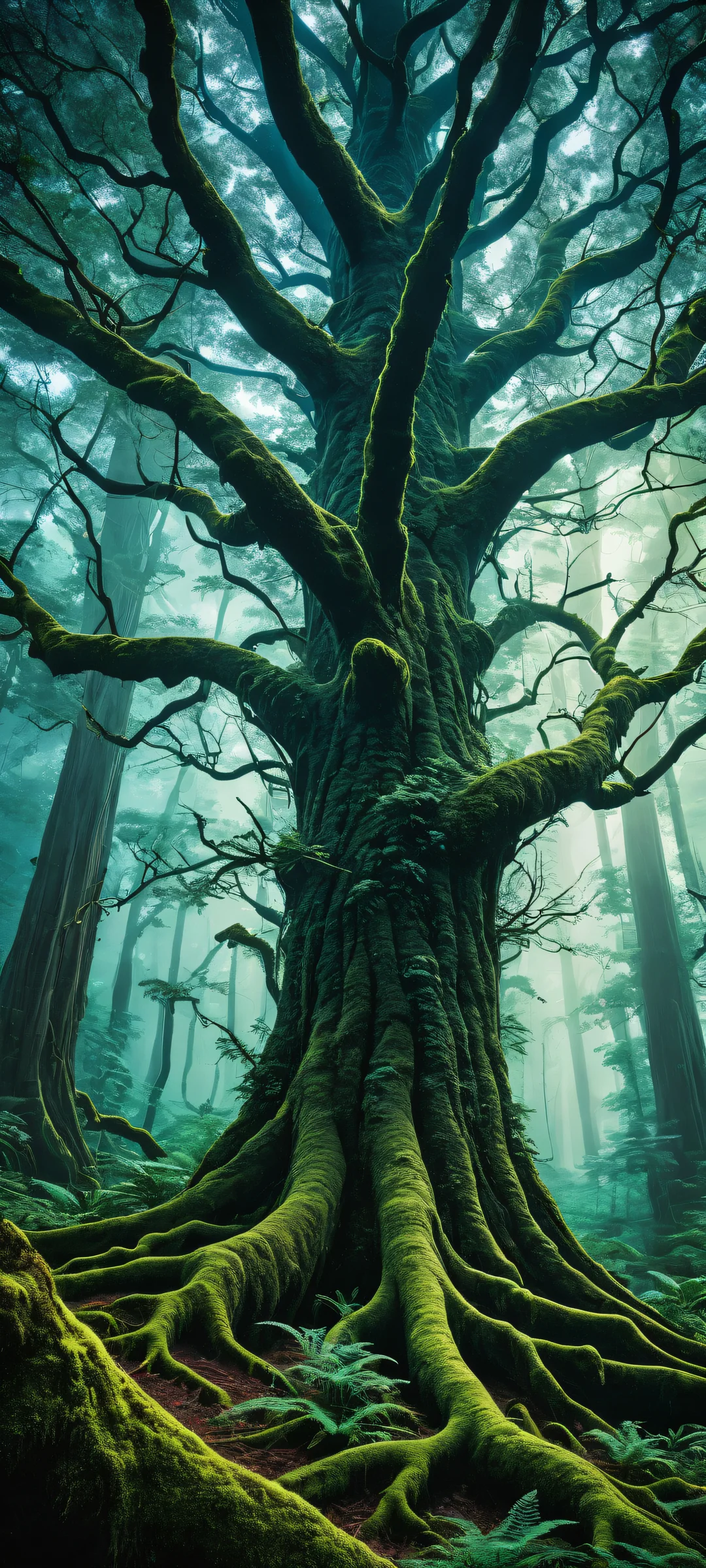 iPhone and Android wallpapers featuring a stunning neurological landscape with brain tissue plants and vibrant nerve grass. Perfect for your mobile home screen.