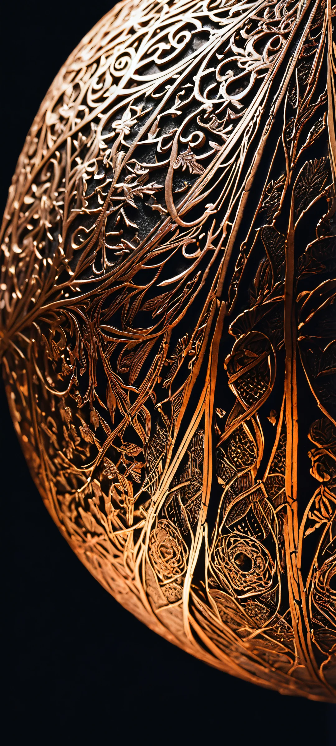 A haunting portrait of Ninomae Ina'nis amidst a temari ball with eerie depth, perfect for iPhone and Android home screens.