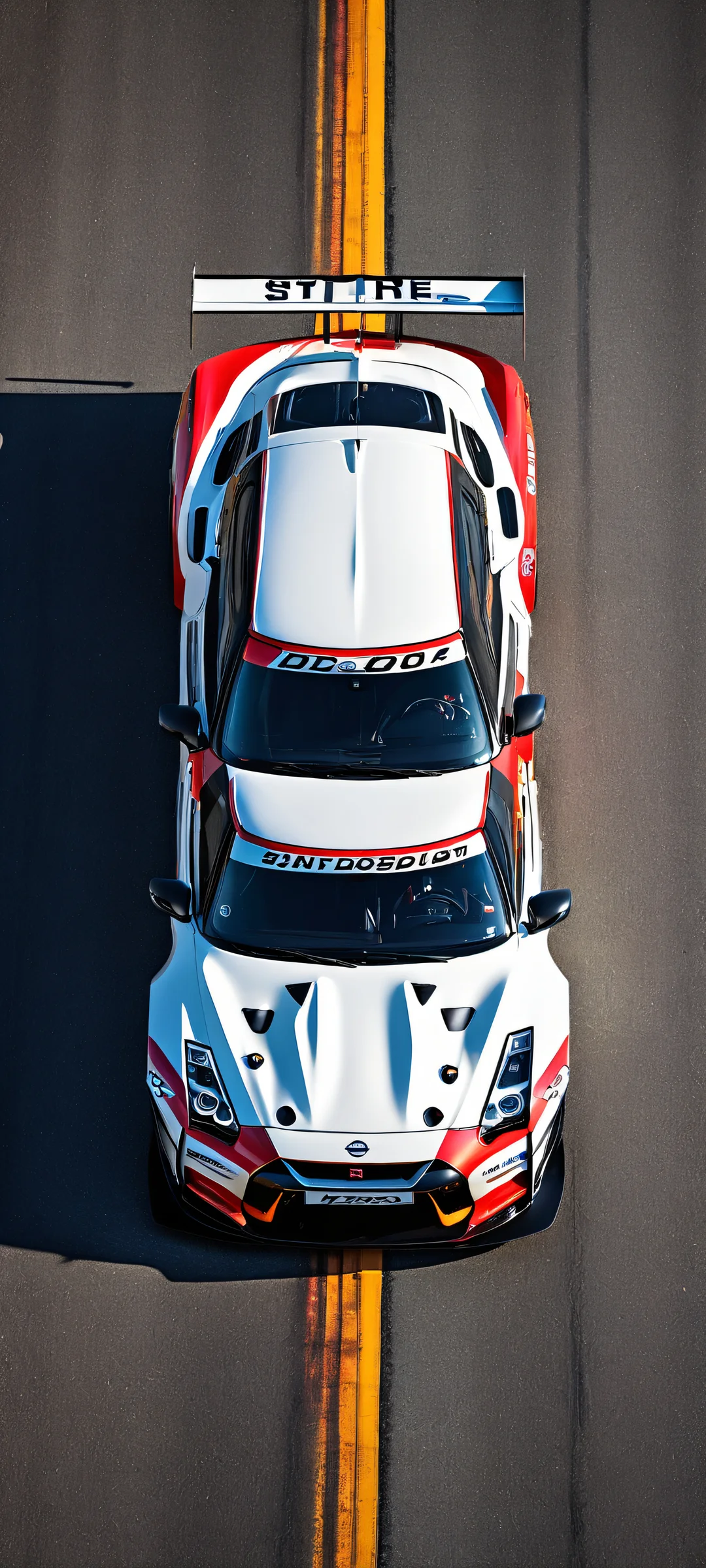 Breathtaking Nissan GTR GT3 artwork on iPhone/Android, with stunning reflections and micro-details.