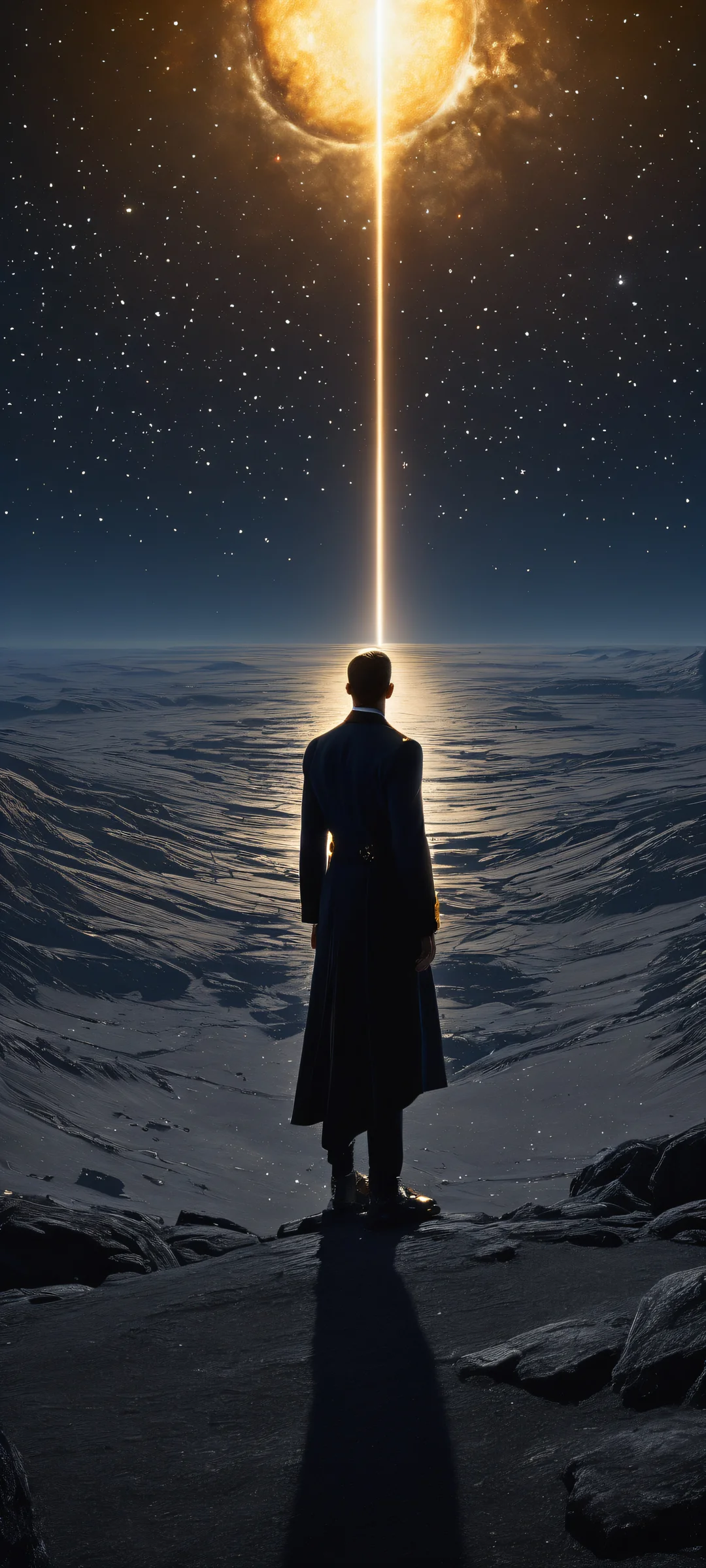 Epic portrait of Nolan Grayson from the popular comic book series Invincible. Perfeito para telas iniciais de iPhone/Android, this stunning artwork features insane micro-details and a sleek dark mode aesthetic with deep perfect blacks.