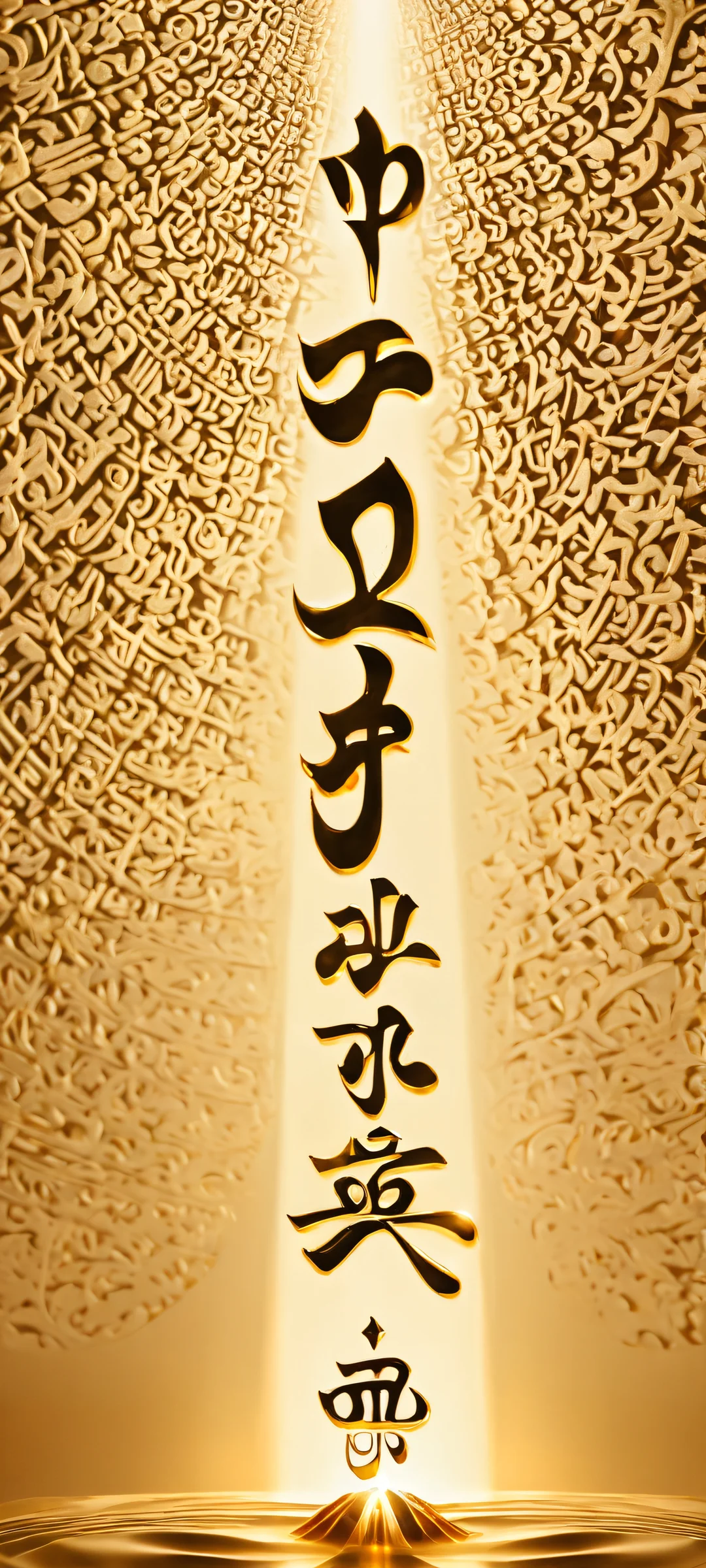 A breathtaking vertical portrait artwork of Om mantra on a clean and empty void background, iPhone に完全に最適化, サムスンギャラクシー, と Android のホーム画面.