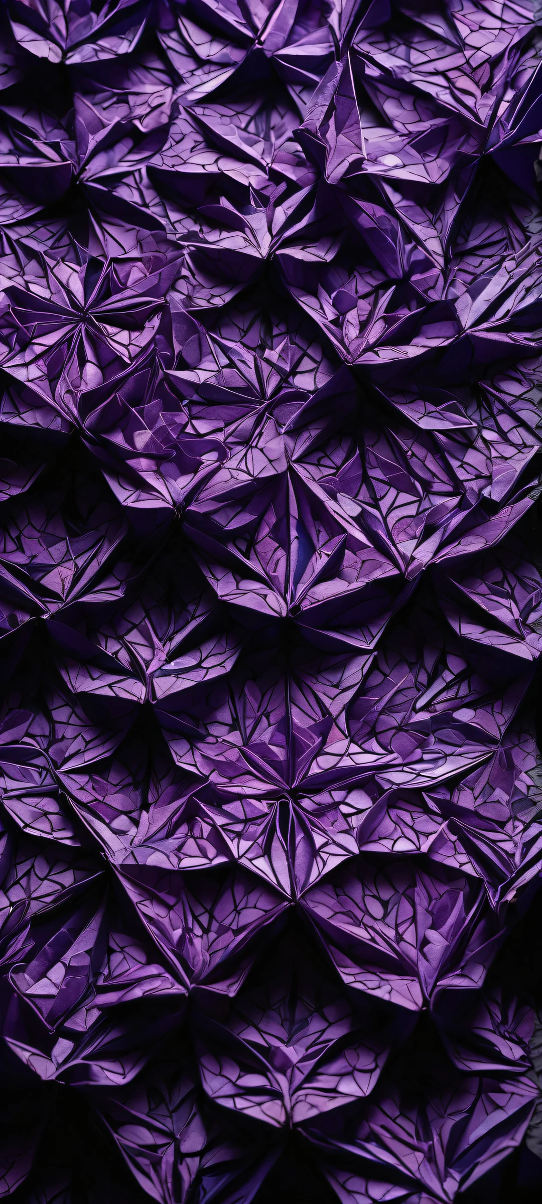 Breathtaking origami artwork on a dark background with iPhone/Android compatibility.