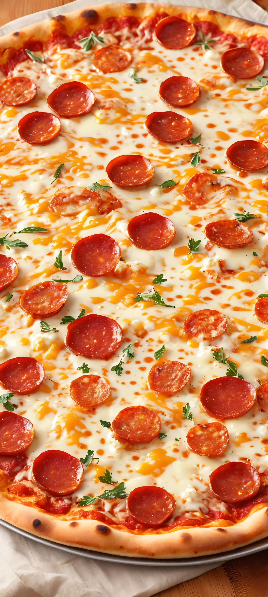 BUZZ in a stunning pizza art piece with iPhone/Android compatibility.