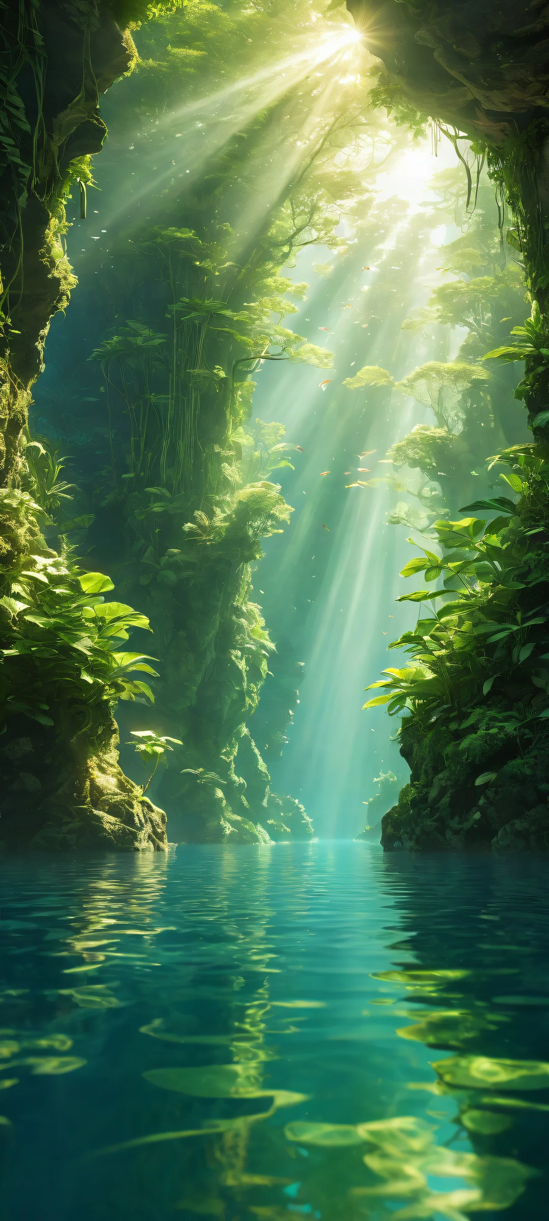 Stunning underwater artwork for iPhone and Android home screens, featuring Planet Lana II with intricate details and ethereal lighting.