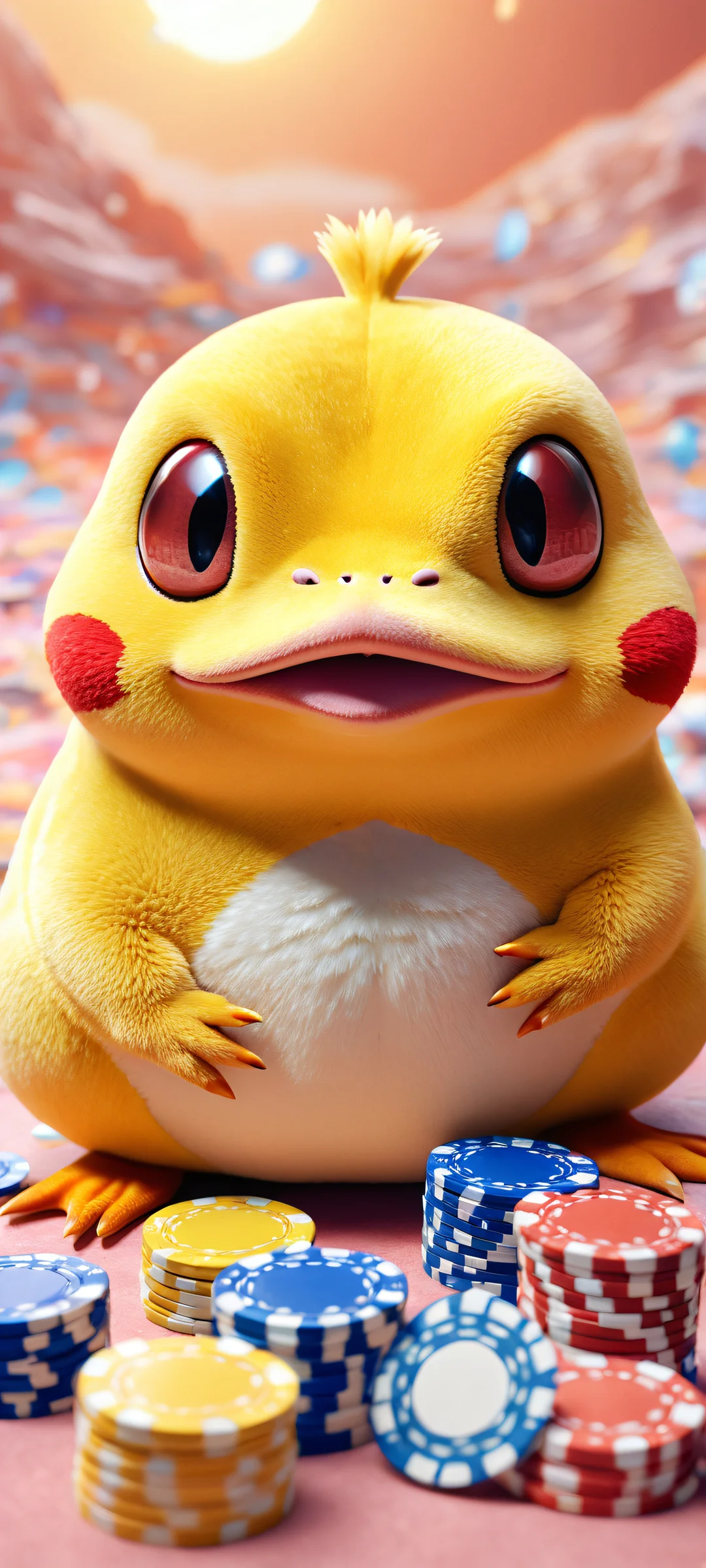 iPhone/Android users will love this whimsical artwork featuring Pokémon Psyduck, Slowpoke, and Quagsire in a hilarious poker game scene.