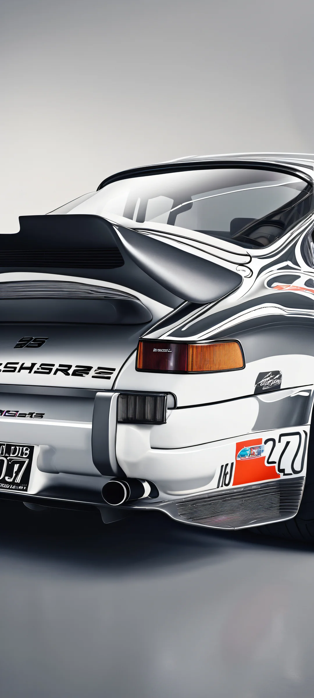 A stunning portrait of Porsche 963 RSP on iPhone/Android, with intricate micro-details and sleek design elements. Perfectly optimized for home screens.
