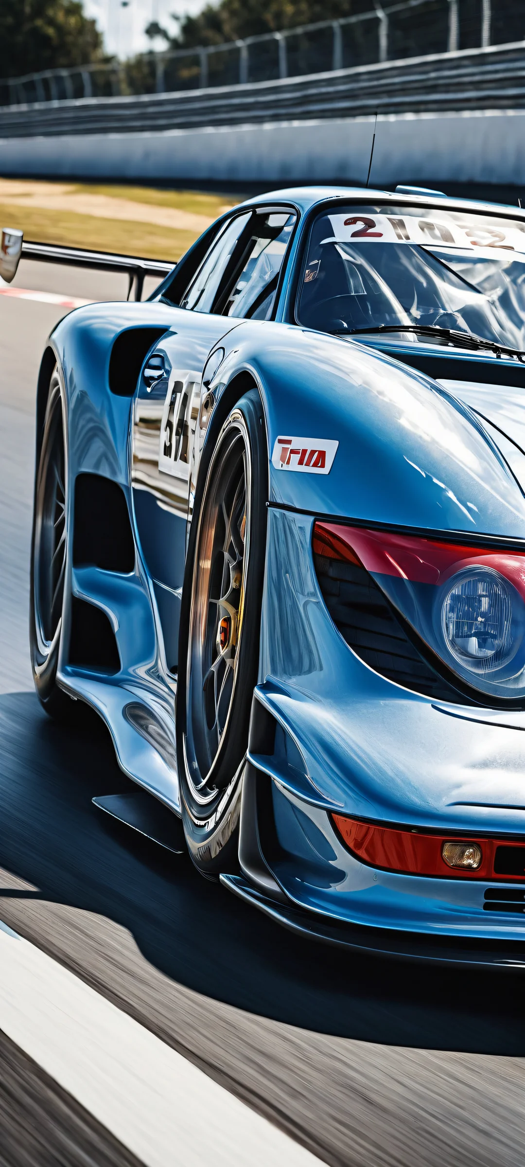 A majestic Porsche 963 RSP portrait on a pure void background, perfectly optimized for iPhone and Android home screens.