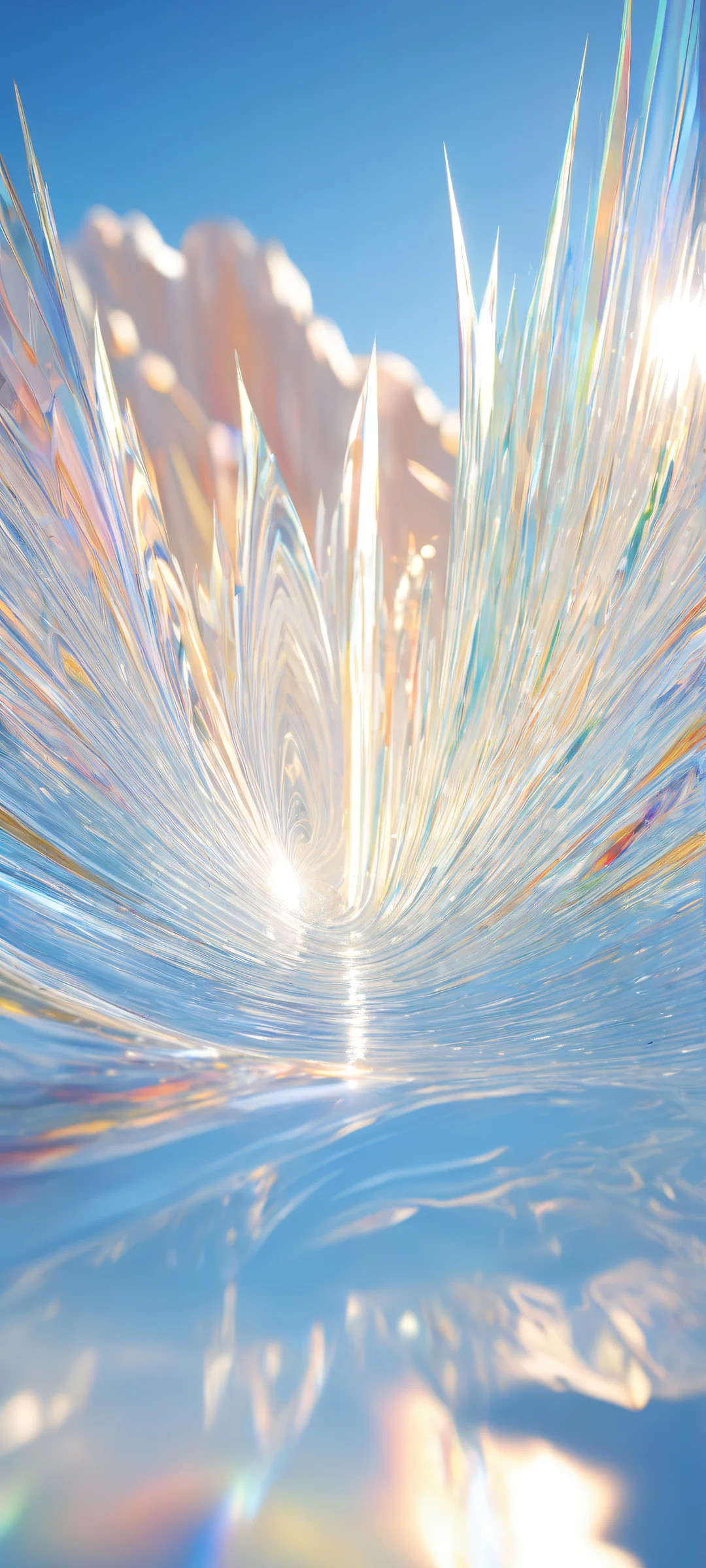 A breathtaking portrait artwork of Prismatic Dispersion on a clean and empty background for iPhone/Android home screens.