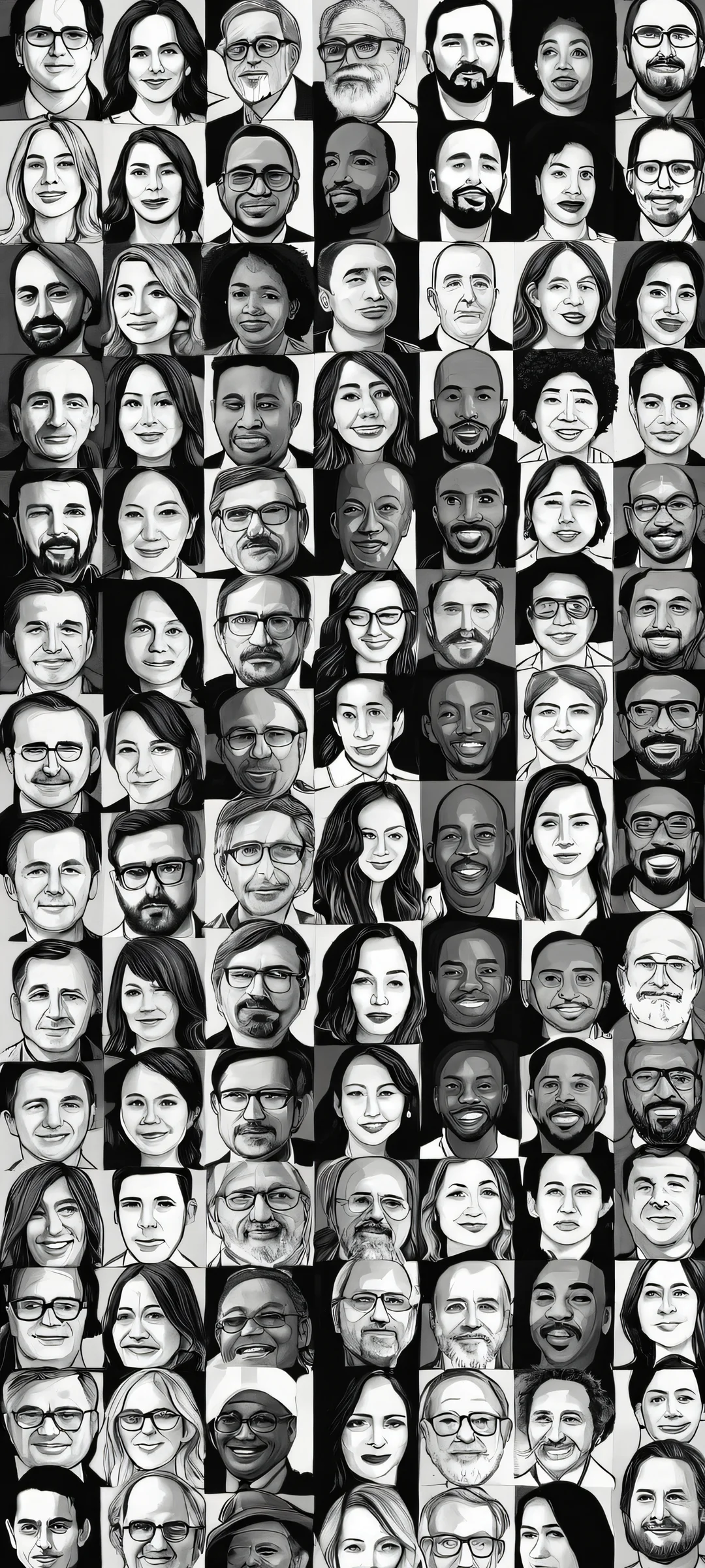 iPhone/Android stunning portrait artwork of professionals in various roles with intricate details, perfectly optimized for your device's home screen.