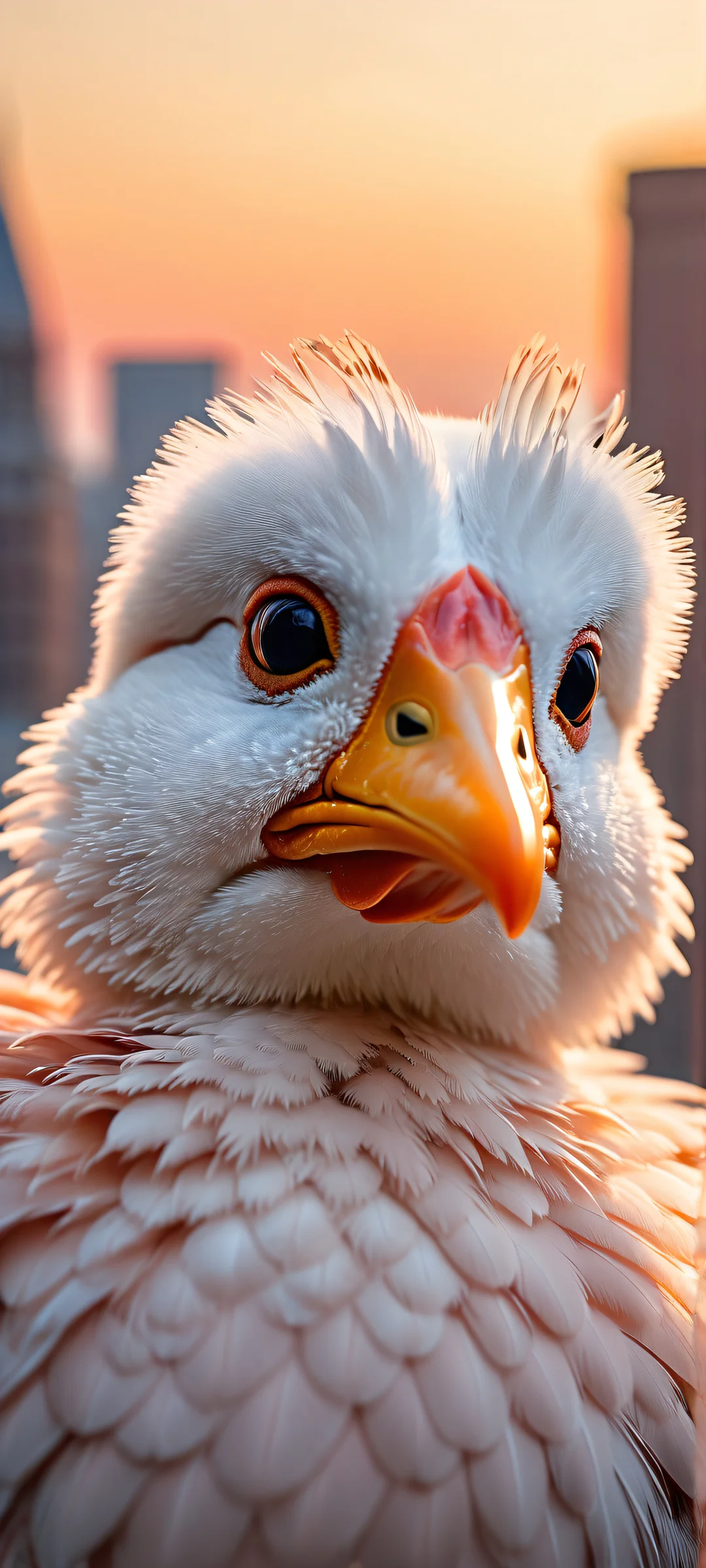 A delightful portrait of quacking friends on a serene iPhone/Android background, with intricate feathered textures and adorable expressions.