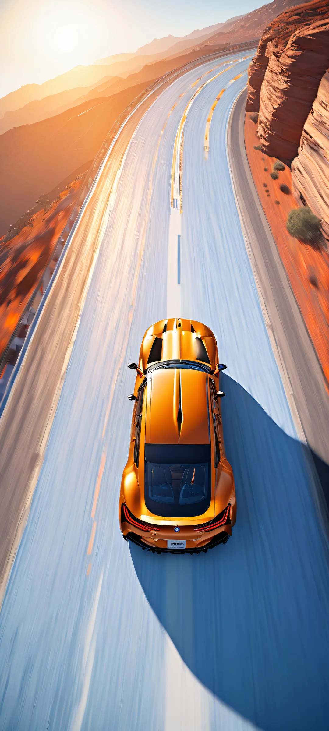 A sleek BMW on a racing track with motion blur effects, perfectly optimized for iPhone and Android home screens.