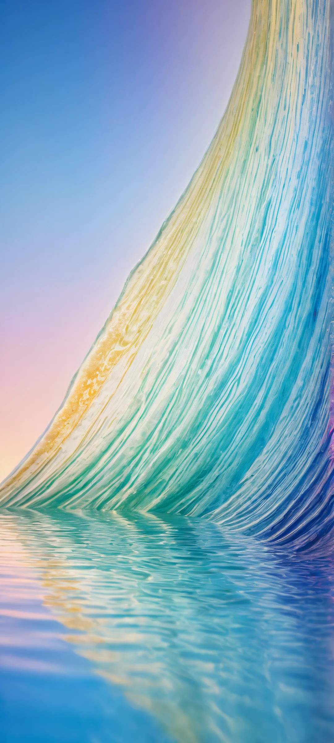 Delicate glass marble with a mesmerizing rainbow-colored interior on iPhone/Android