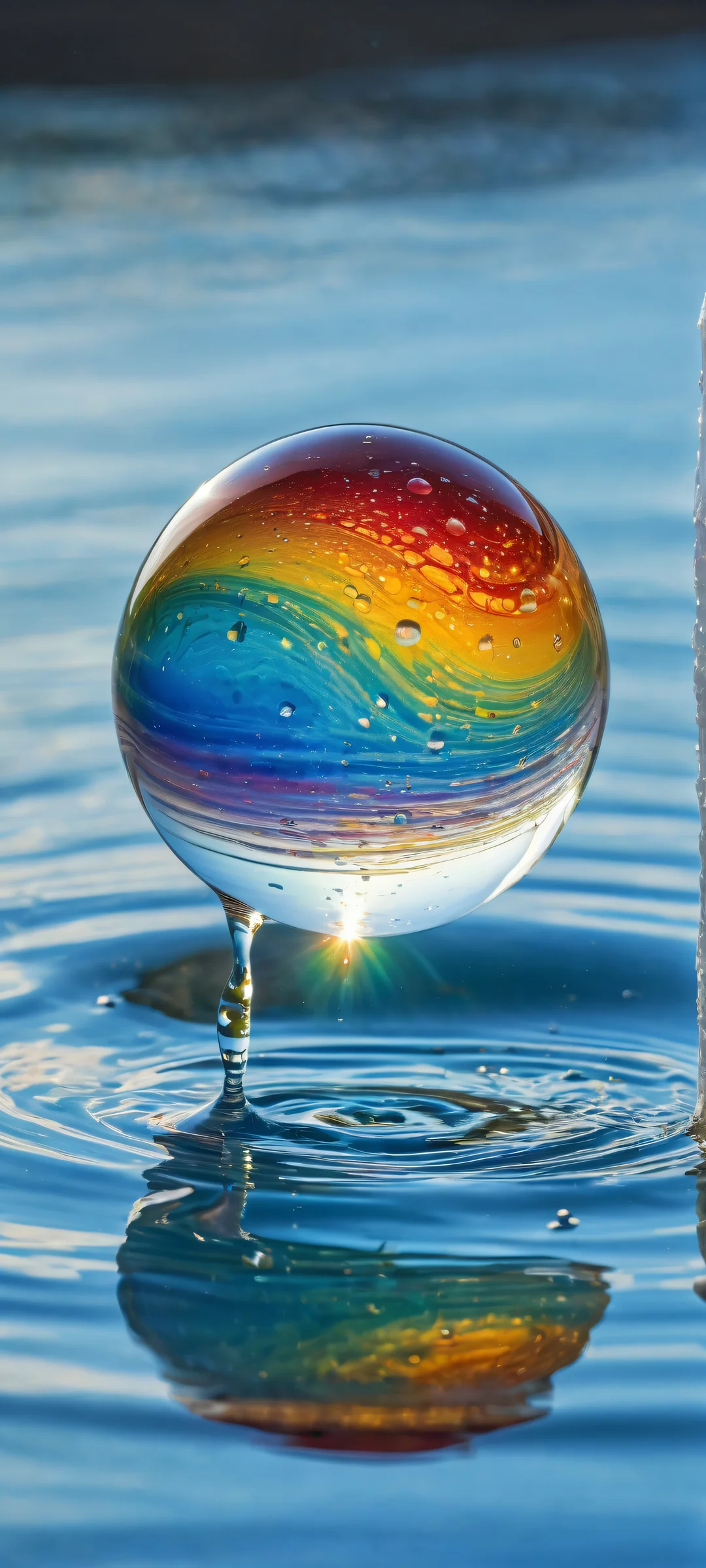 A stunning glass marble with a rainbow inside, perfectly optimized for iPhone and Android home screens. iPhone/Android.
