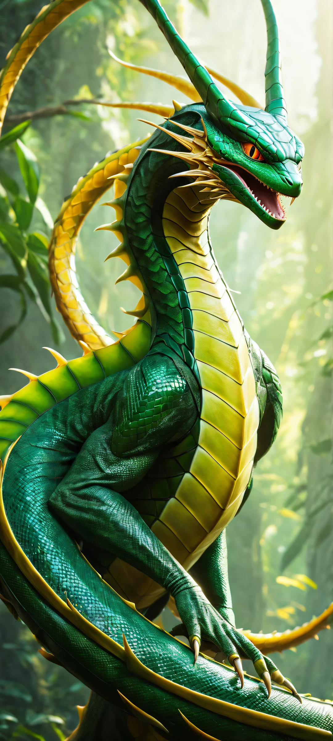 Breathtaking digital art of Rayquaza on iPhone/Android, perfectly optimized for home screens.