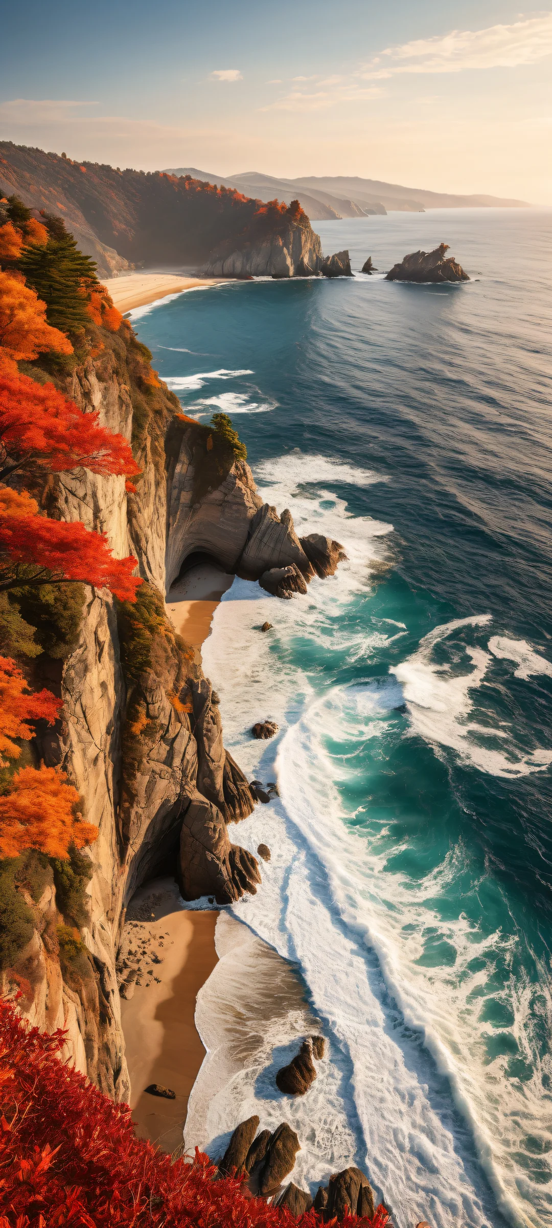 Dramatic renaissance-inspired seascape featuring iPhone and Android compatible design.