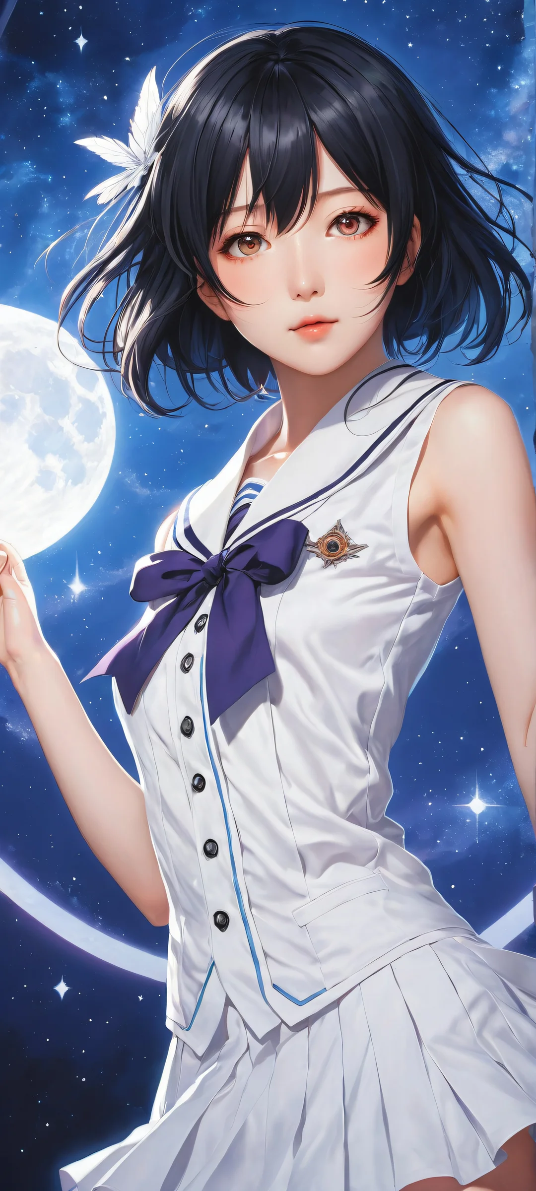 iPhone/Android user, get ready to mesmerize with this breathtaking vertical portrait of Takanashi Rikka, perfectly optimized for your home screen. Her magical aura glows softly against a serene backdrop.