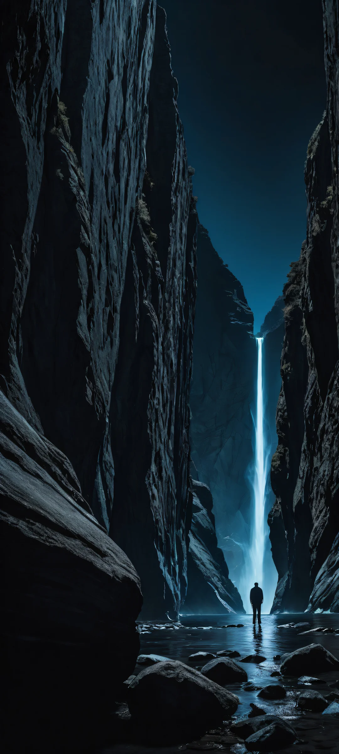 A breathtaking digital artwork featuring a stunning rock formation on an iPhone or Android device's home screen.