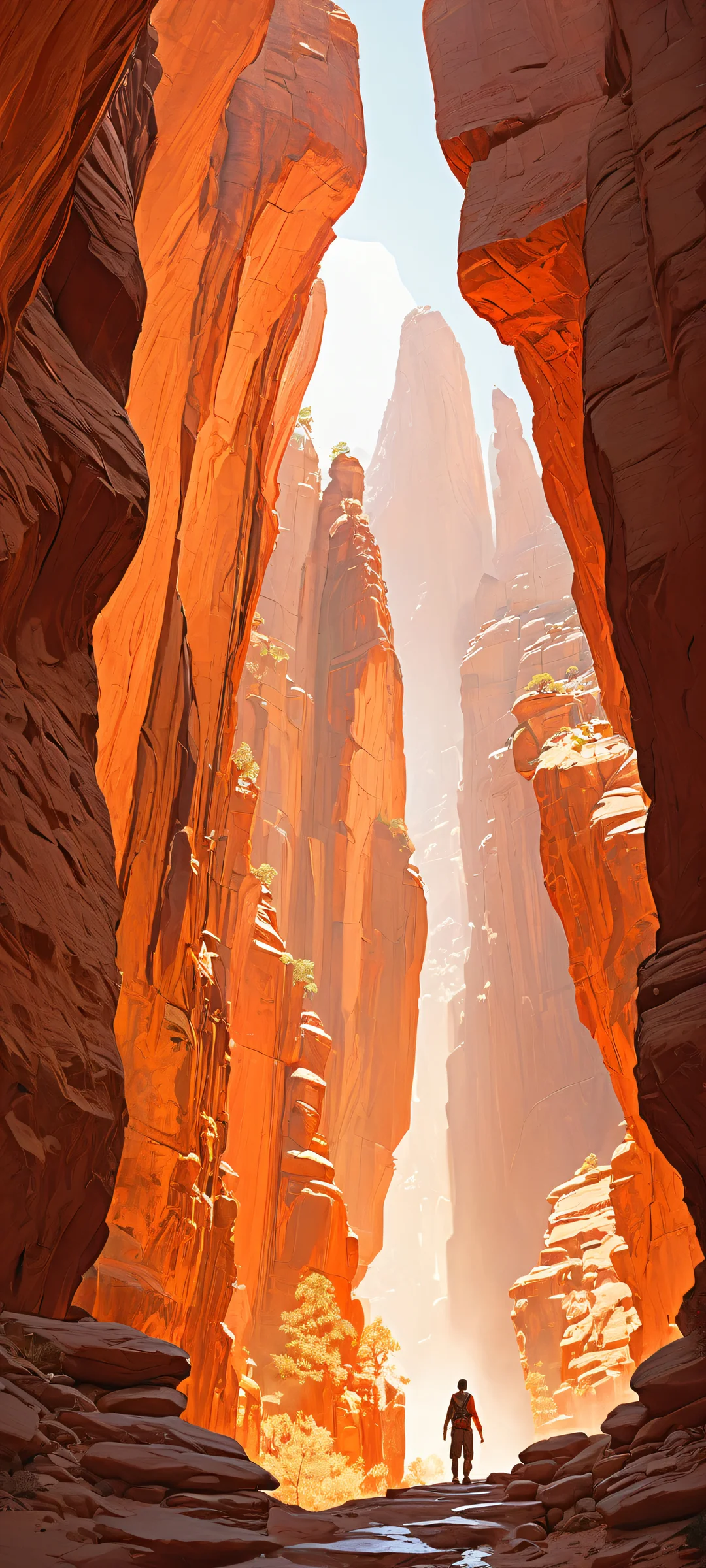 Majestic rock formation with intricate details and reflections on iPhone/Android wallpapers.