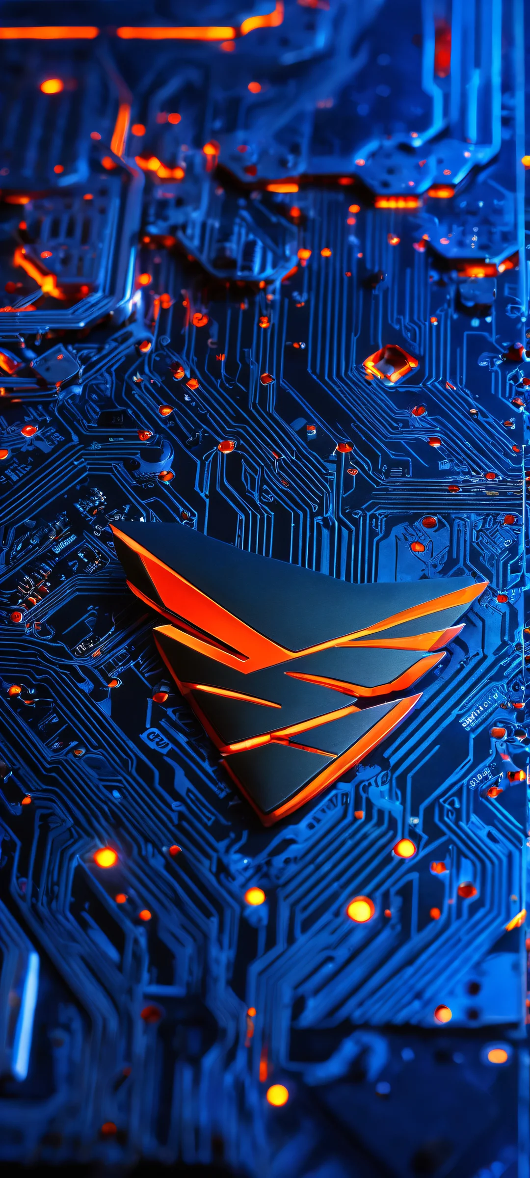 Republic of Gamers ROG logo on a pure void background with intricate micro-details, perfectly optimized for iPhone and Android home screens.