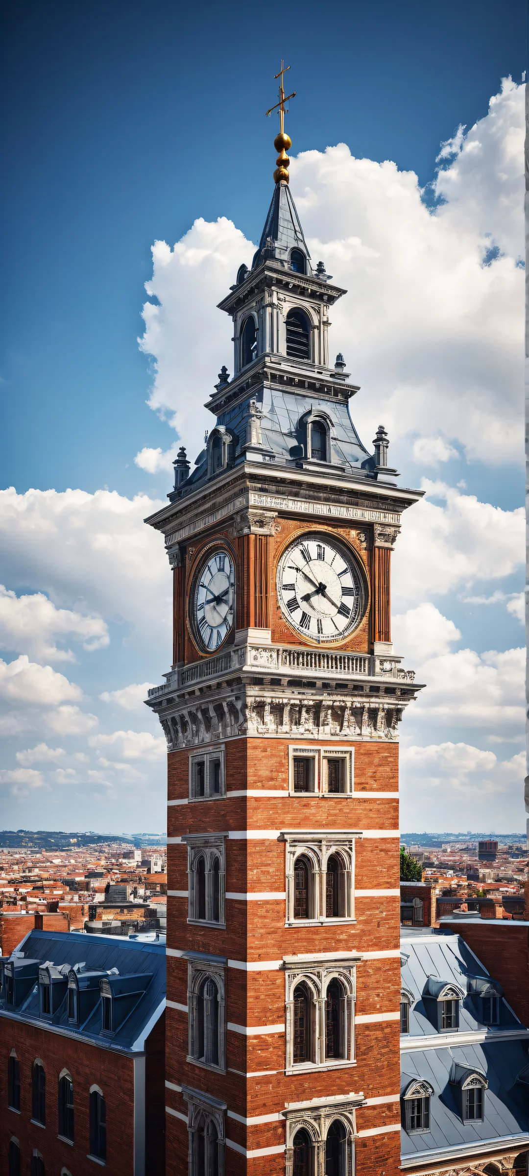 A stunning iPhone/Android wallpaper featuring a breathtaking Roman numeral clock tower amidst a vast, serene sky.