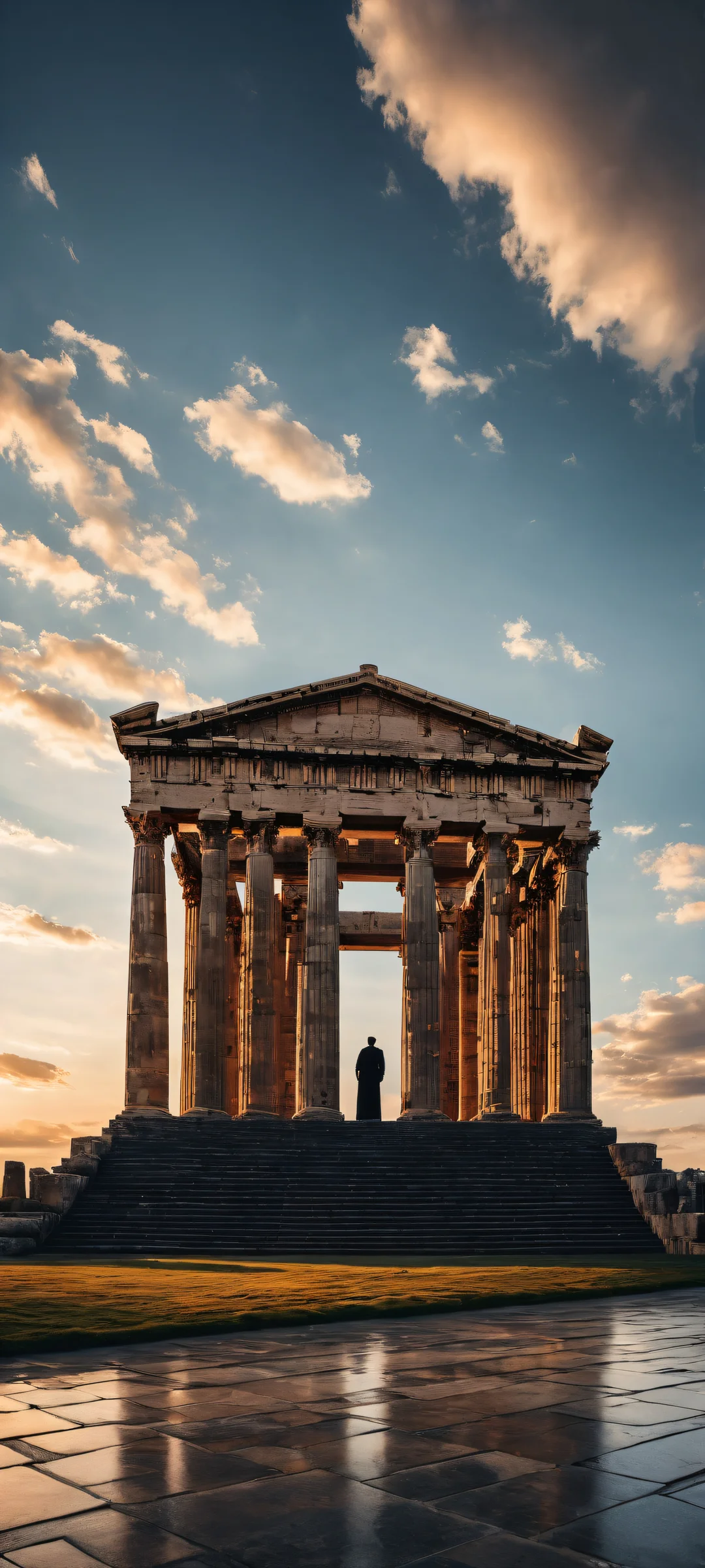 A breathtaking vertical portrait artwork of Roman Temple of Hadrian, perfectly optimized for iPhone and Android home screens.